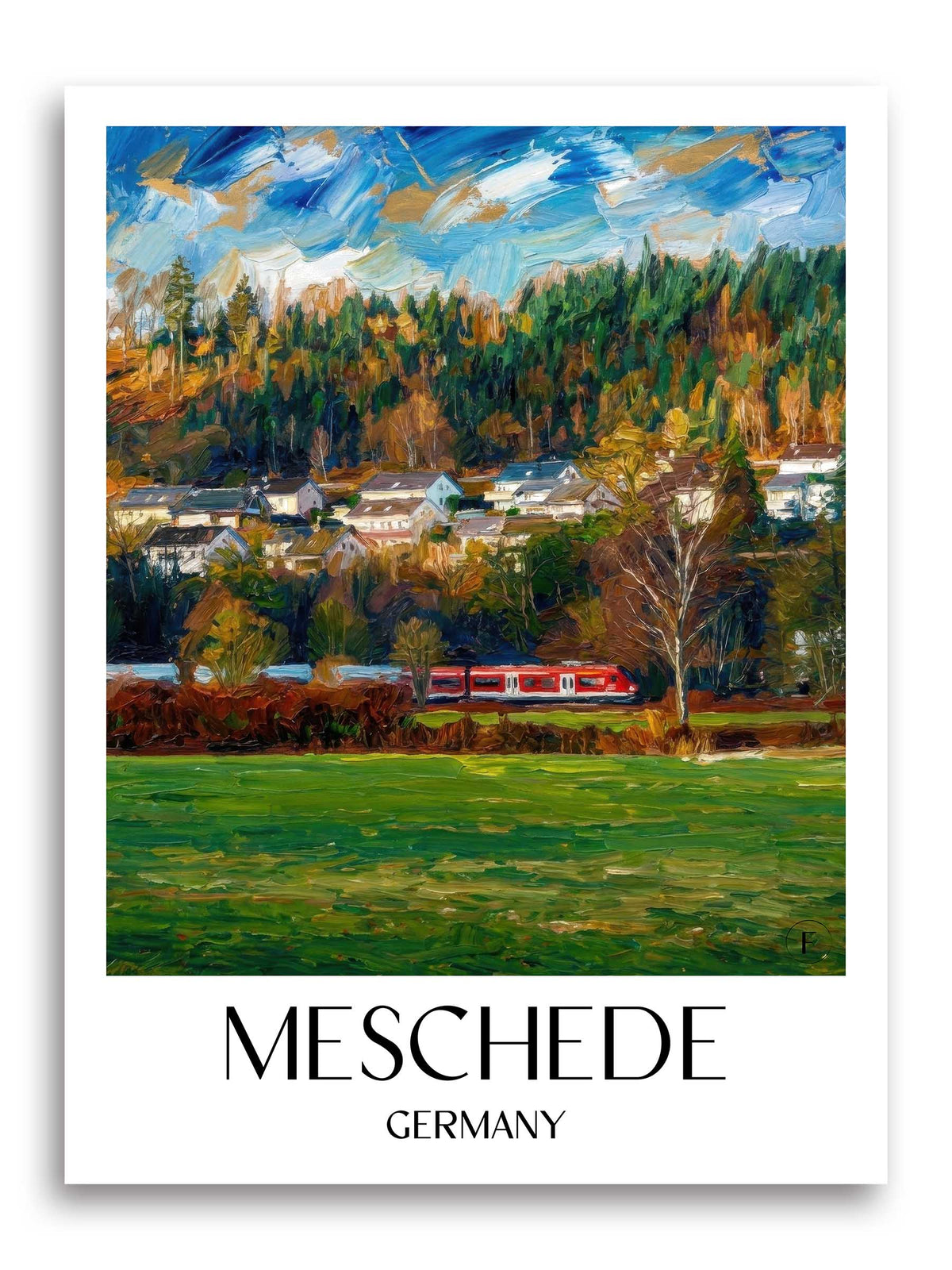 Meschede Poster - Sauerland - Deutschland Kunstdruck - Ölgemälde von A4 bis A1 - favplace