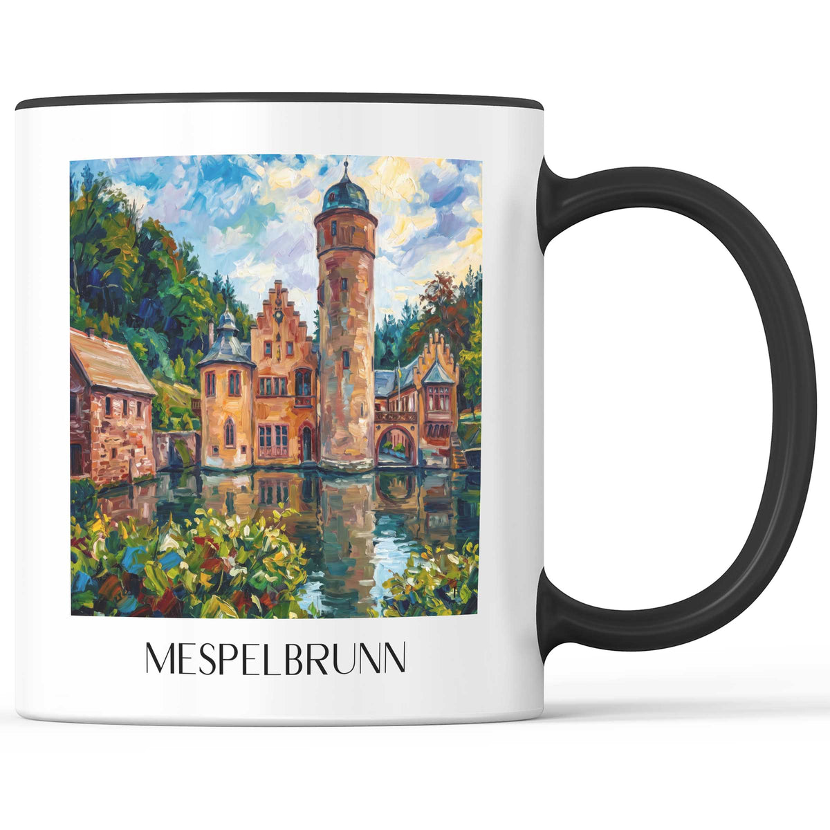 mespelbrunn-spessart-deutschland-kaffeebecher-oil-painting-oelgemaelde