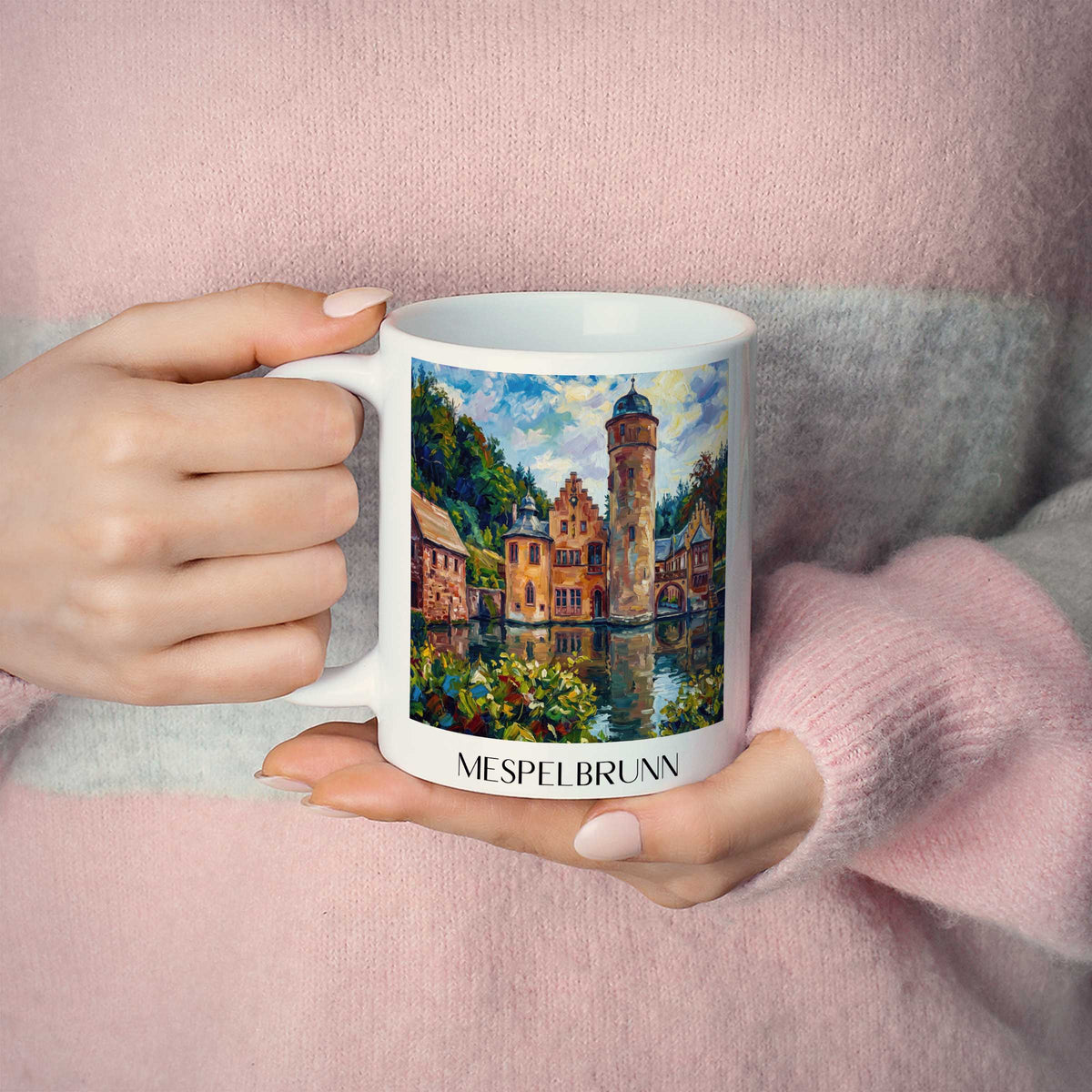 mespelbrunn-spessart-deutschland-kaffeebecher-oil-painting-oelgemaelde