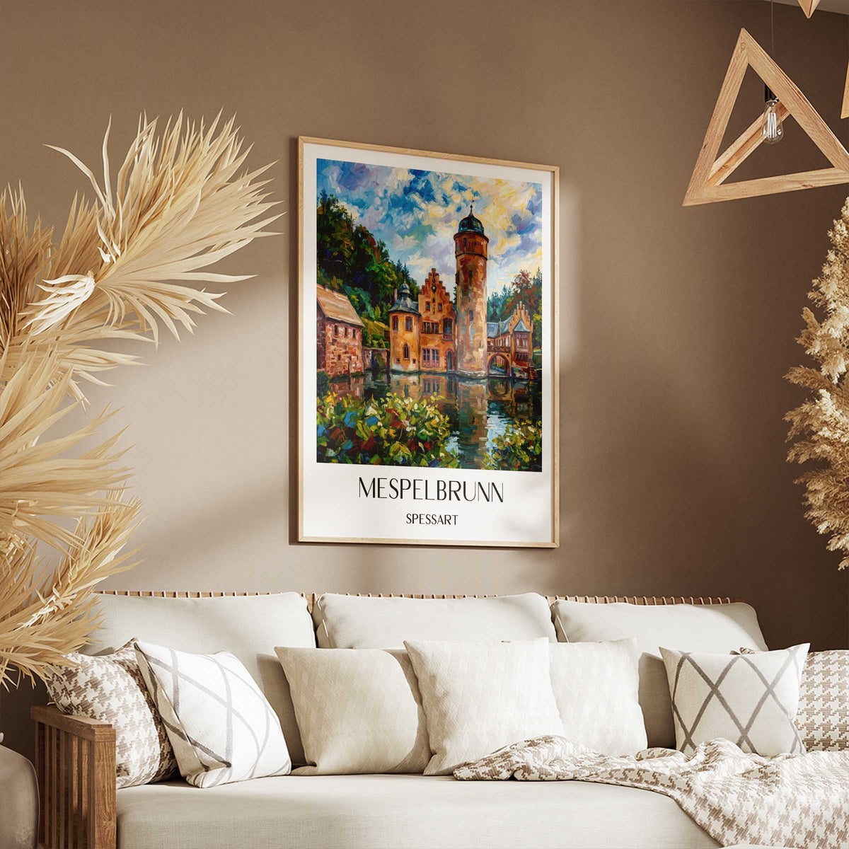 mespelbrunn-spessart-deutschland-poster-oil-painting-oelgemaelde