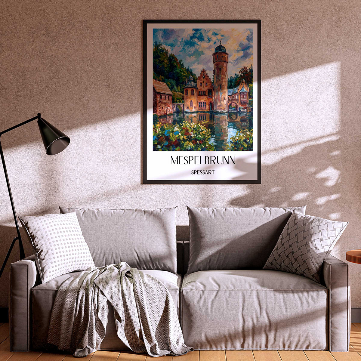 mespelbrunn-spessart-deutschland-poster-oil-painting-oelgemaelde