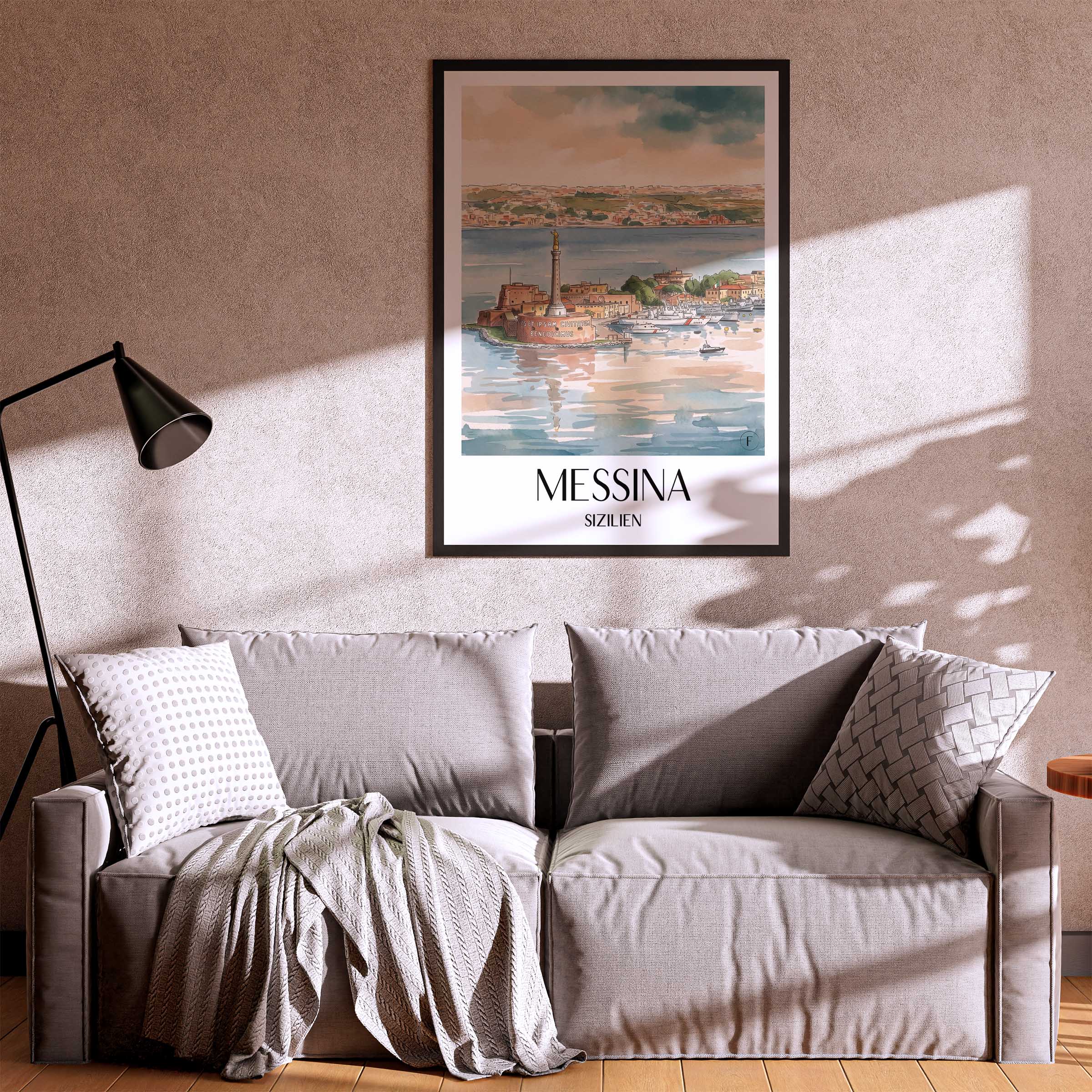 messina-sizilien-italien-poster-aquarell
