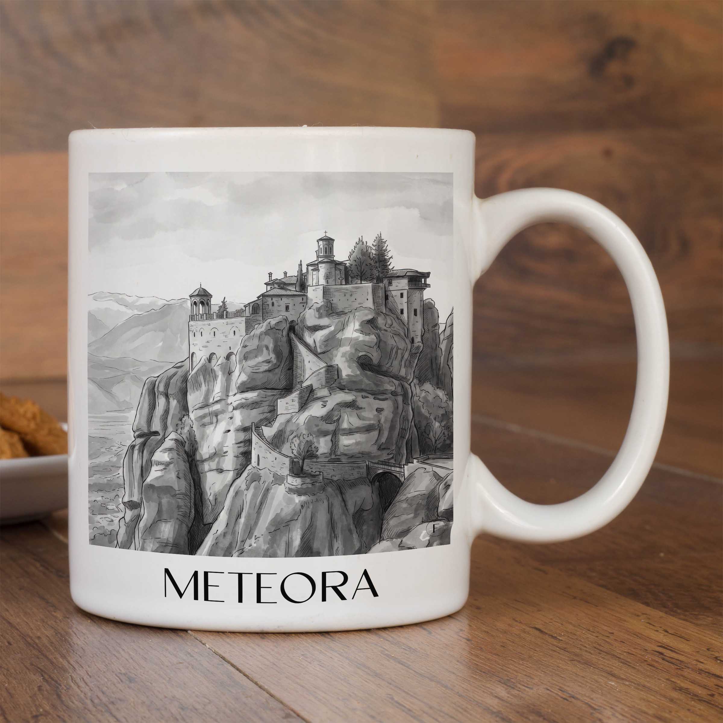 meteora-griechenland-griechenland-kaffeebecher-aquarell-schwarz-weiss