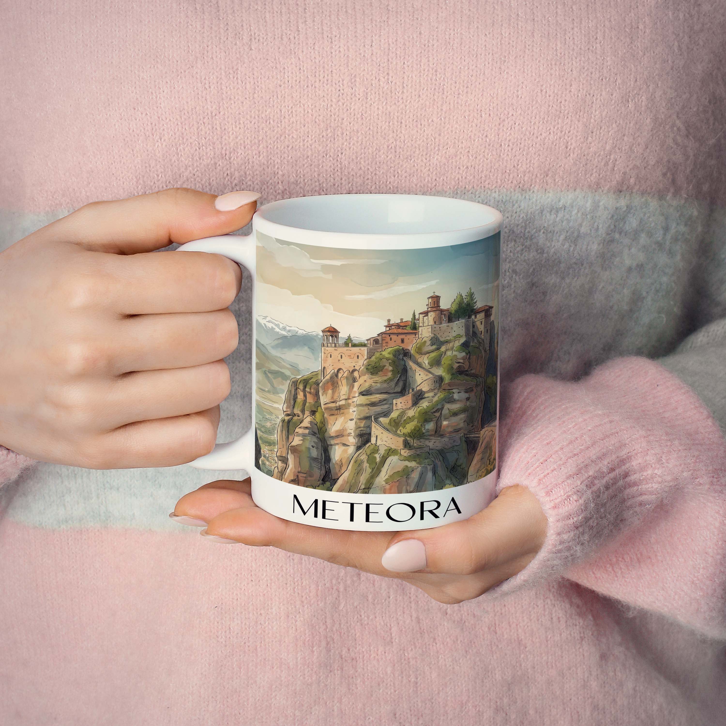 meteora-griechenland-griechenland-kaffeebecher-aquarell