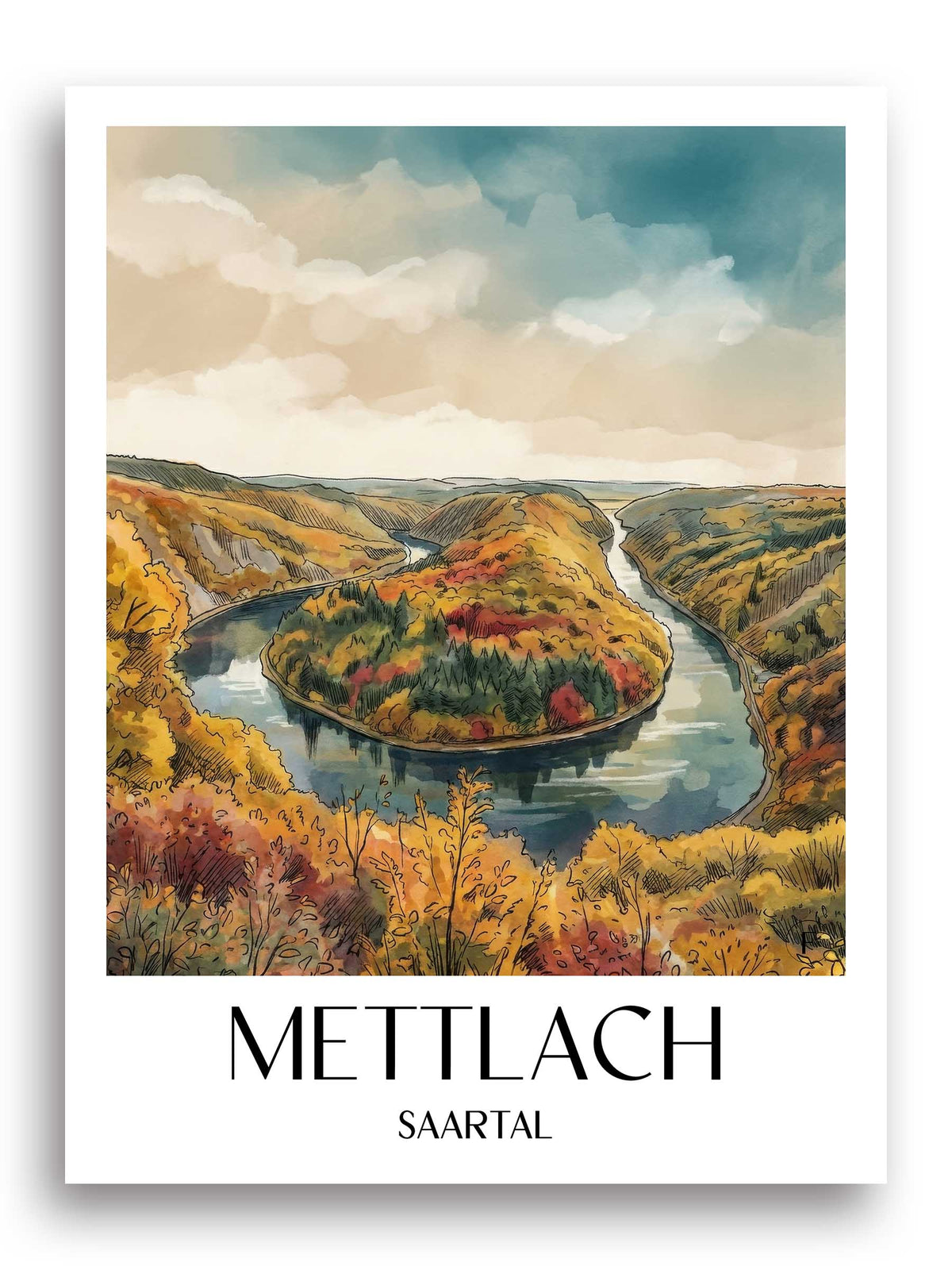 mettlach-saartal-deutschland-poster-aquarell