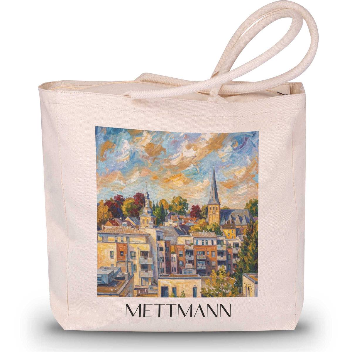 Mettmann Shopping Tasche - Rheinland - Deutschland Tote Bag - Einkaufstasche im Ölgemälde Stil - favplace