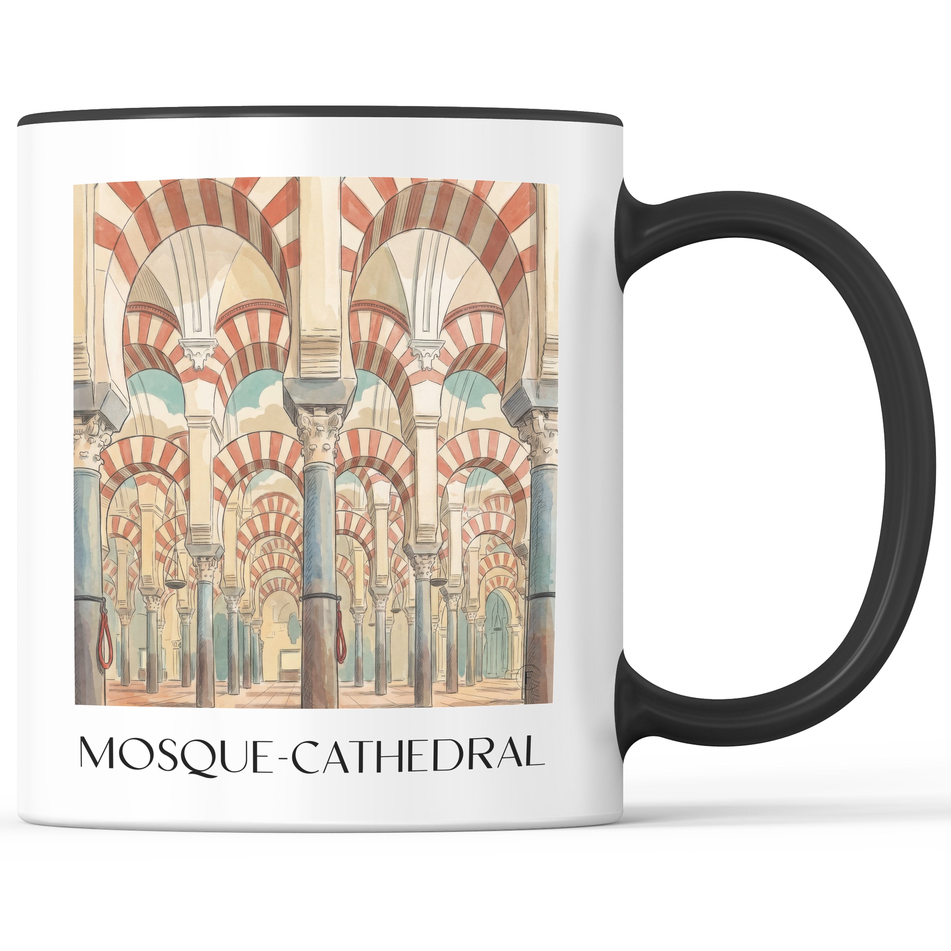 Mezquita Kaffeebecher - Córdoba - Spanien Becher - Kaffeetasse im Aquarell Stil - favplace
