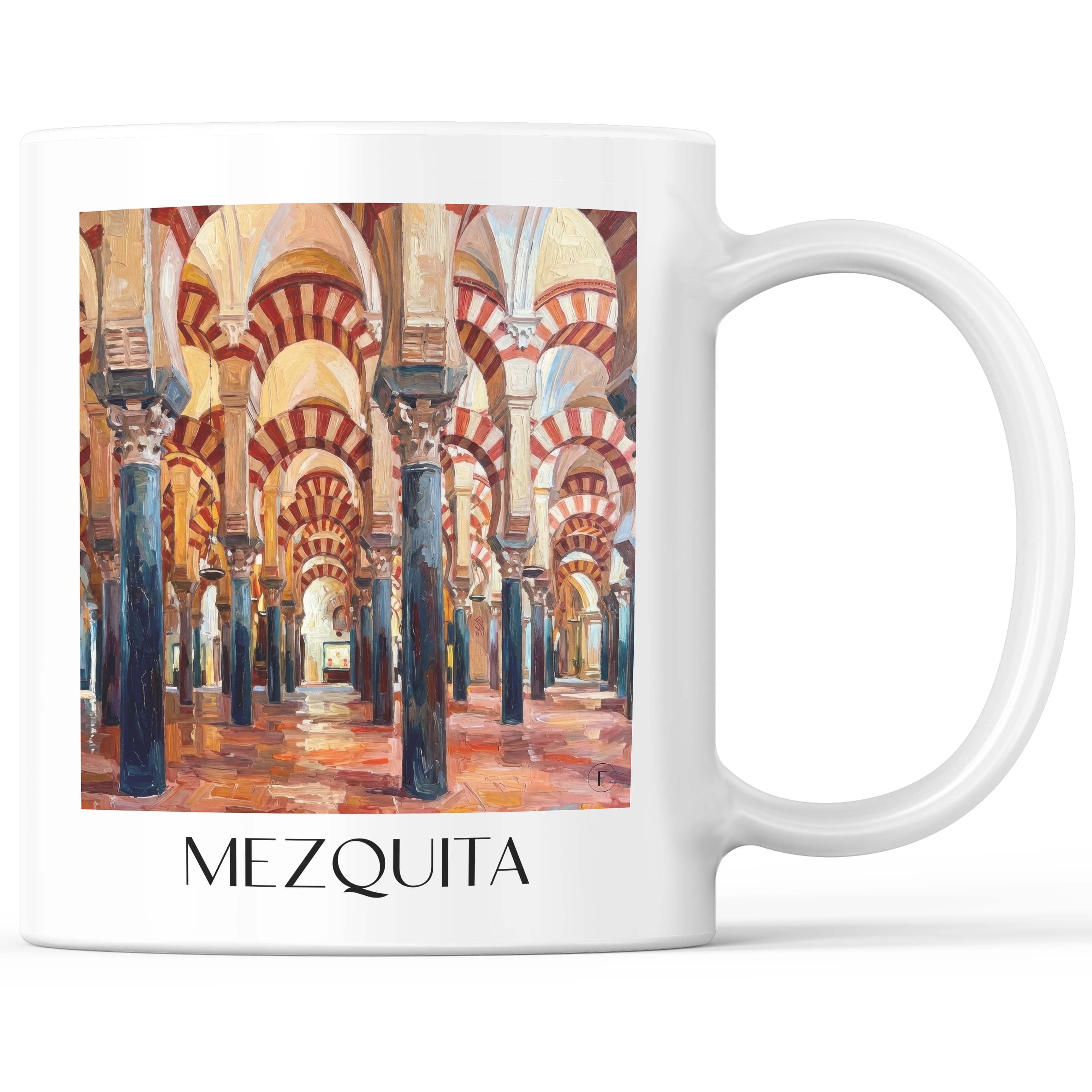 Mezquita Kaffeebecher - Córdoba - Spanien Becher - Kaffeetasse im Ölgemälde Stil - favplace
