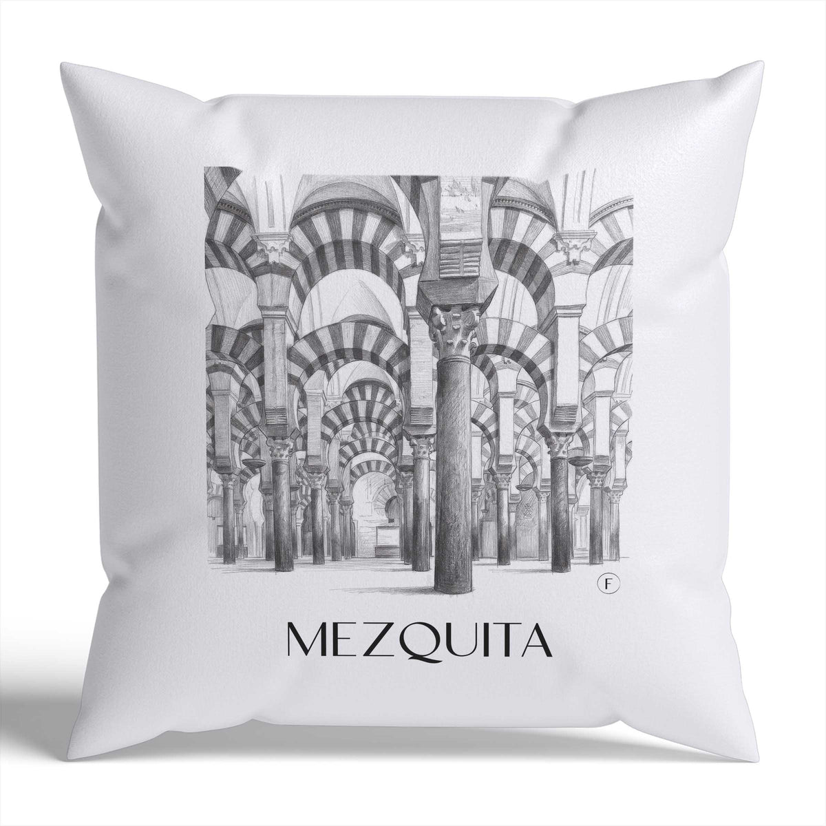 Mezquita Kissenhülle - Zierkissen Bezug - Córdoba - Spanien Kissen bzw. Kissenbezug im Zeichnung Stil - favplace