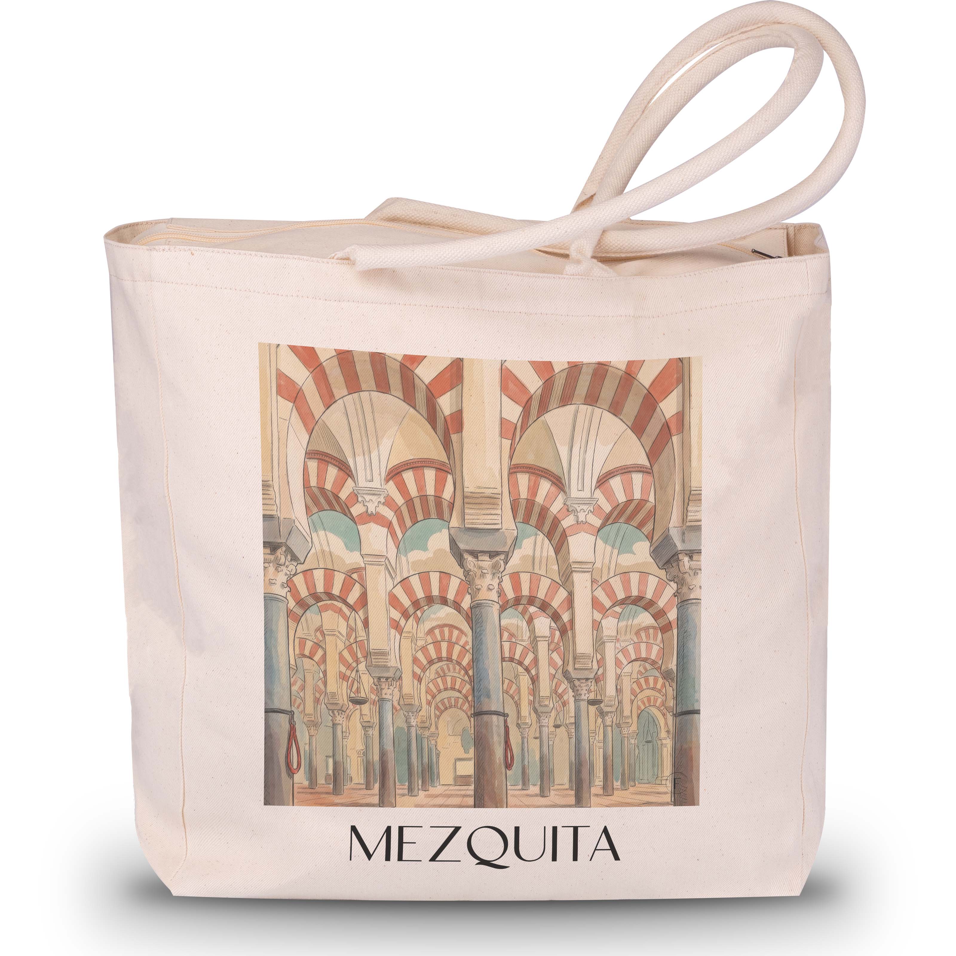 mezquita-córdoba-spanien-einkaufstasche-aquarell