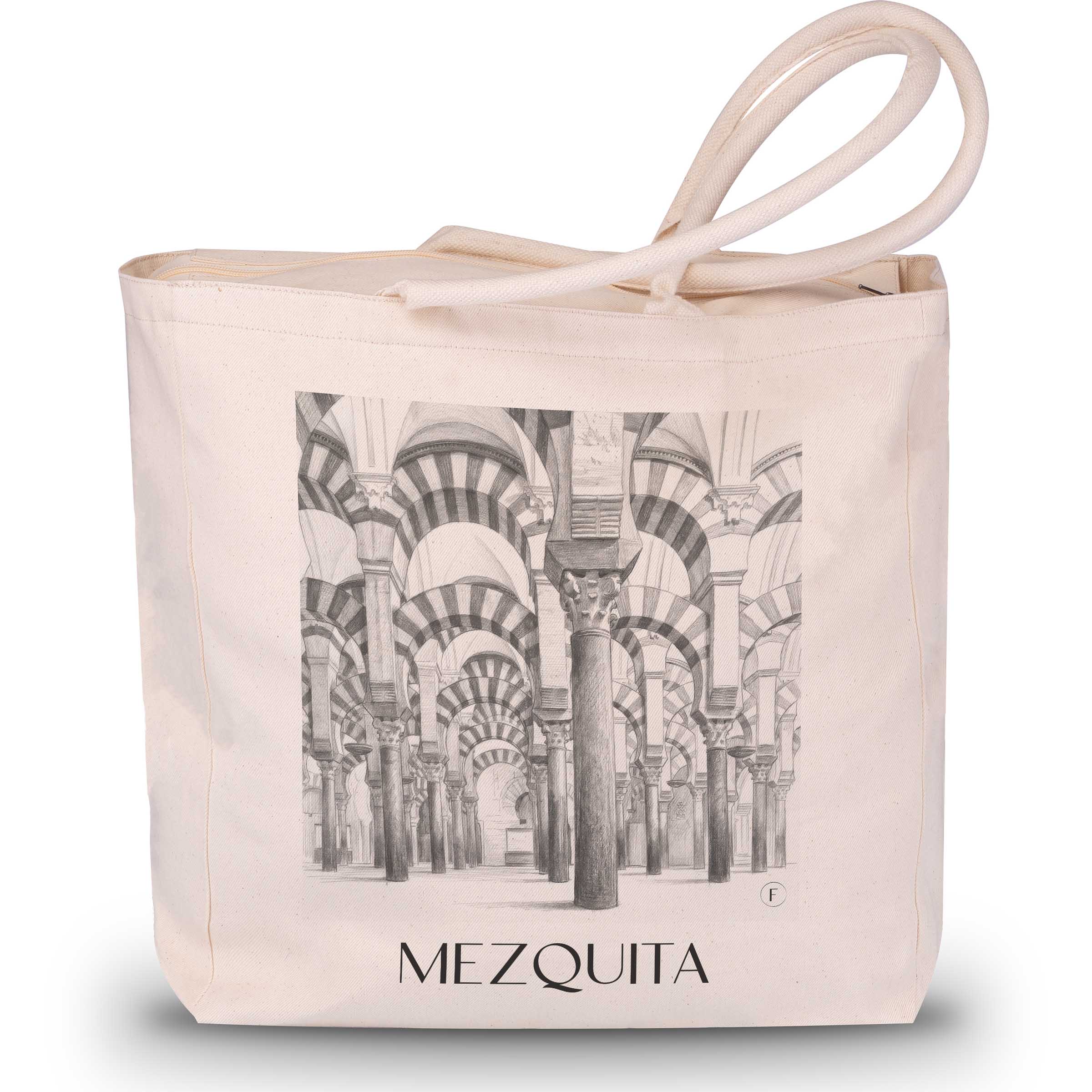 mezquita-córdoba-spanien-einkaufstasche-bleistift-zeichnung-drawing