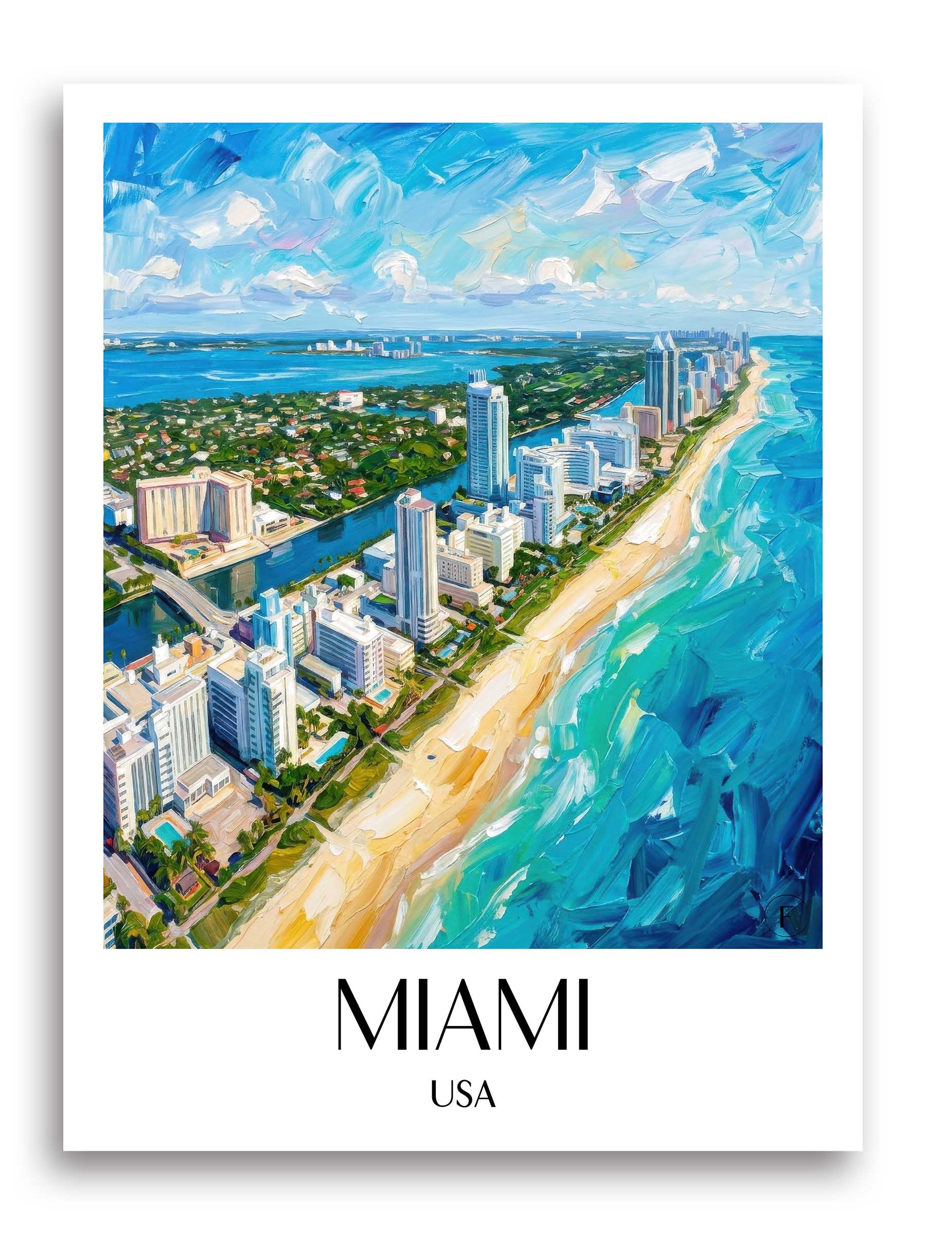 Miami Poster - - USA Kunstdruck - Ölgemälde von A4 bis A1 - favplace