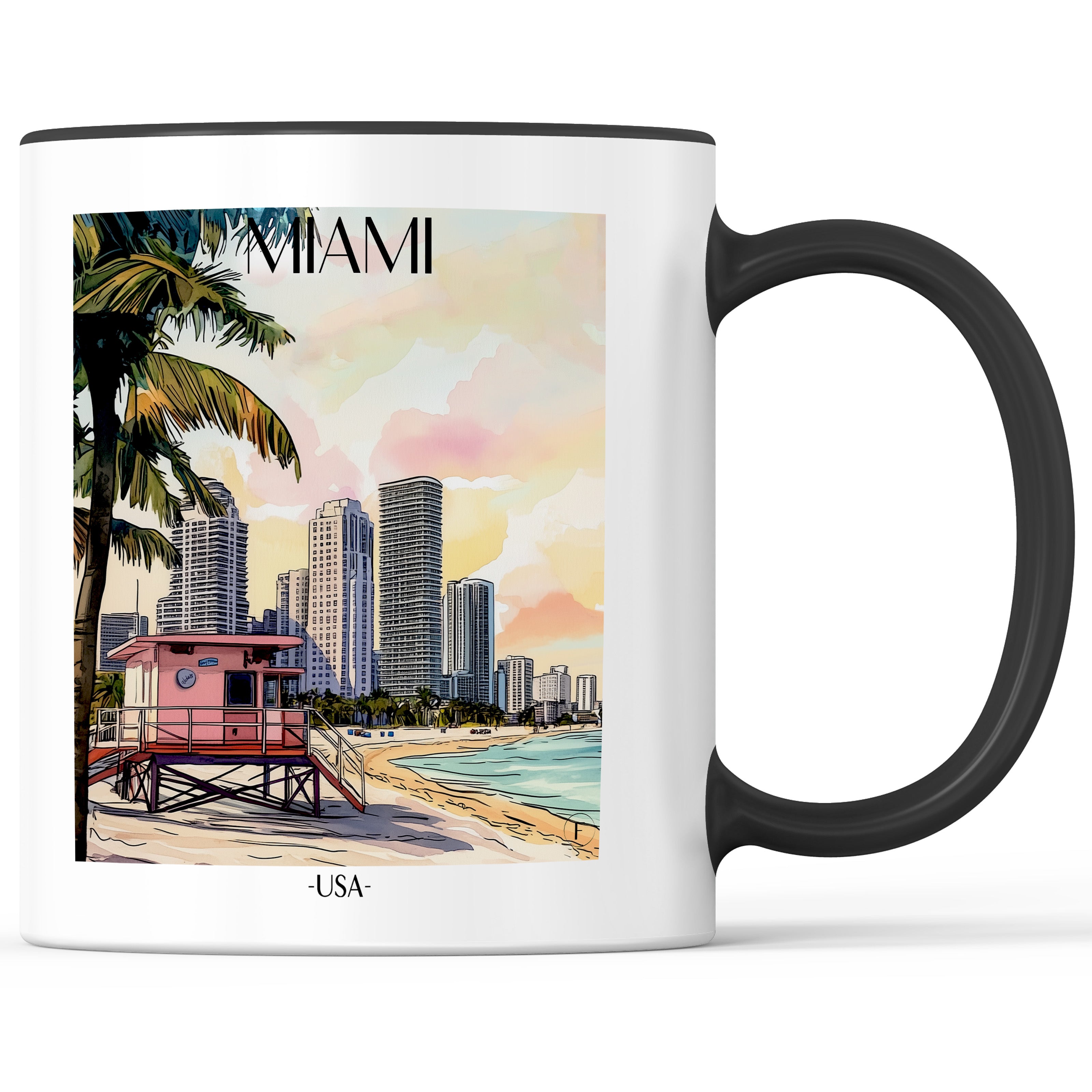 miami-usa-einkaufstasche-aquarell