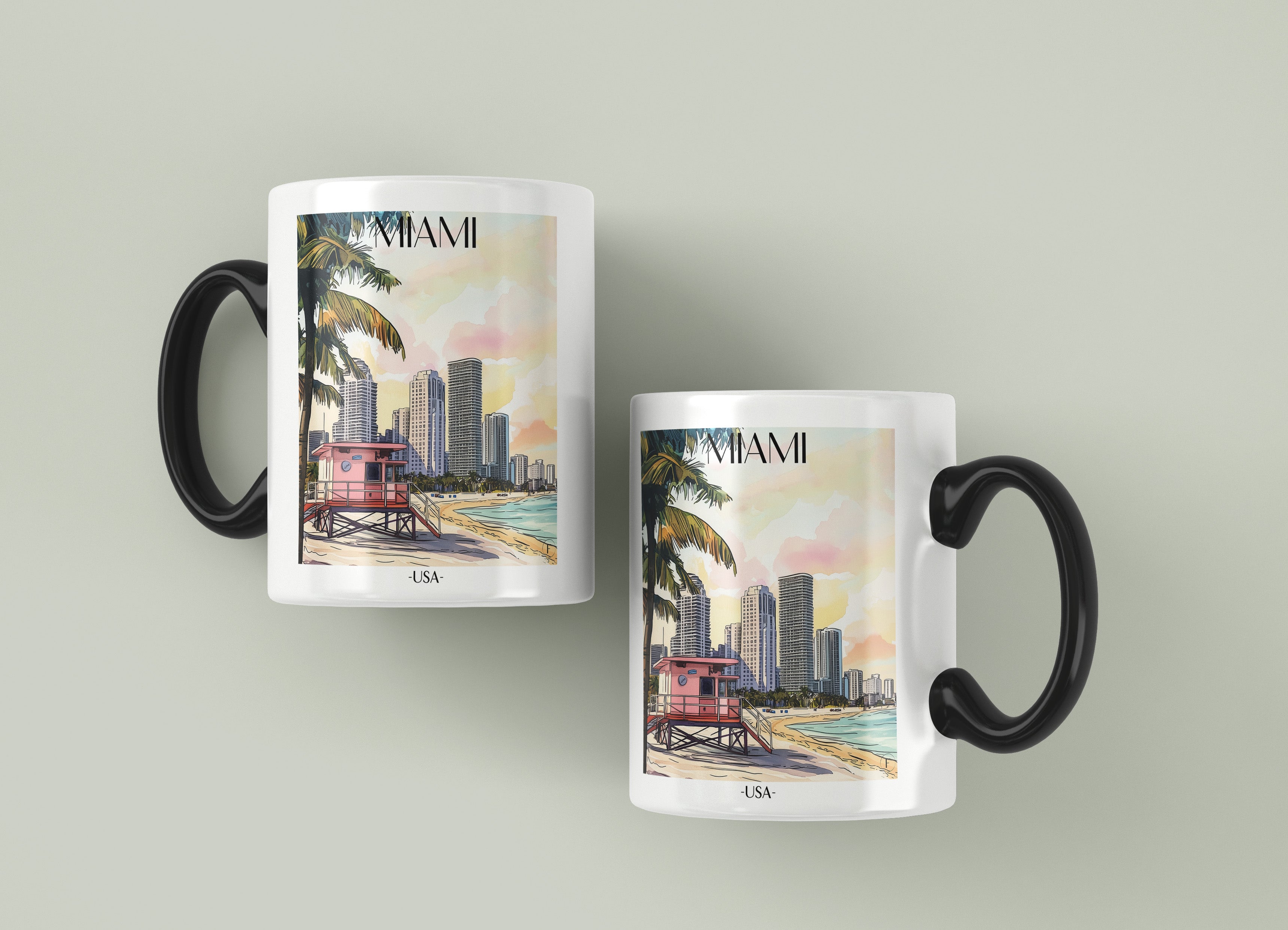 miami-usa-einkaufstasche-aquarell