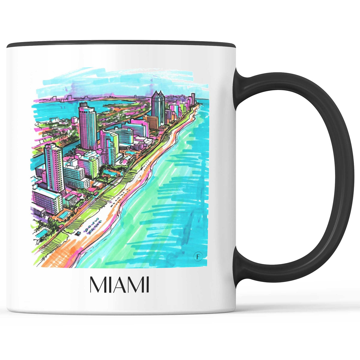 Miami - USA Becher - Kaffeetasse im Tag Graffiti Stil - favplace