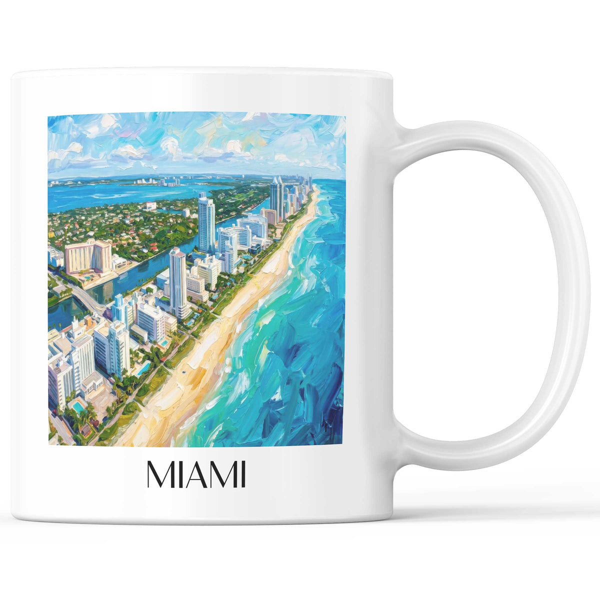 Miami - USA Becher - Kaffeetasse im Ölgemälde Stil - favplace