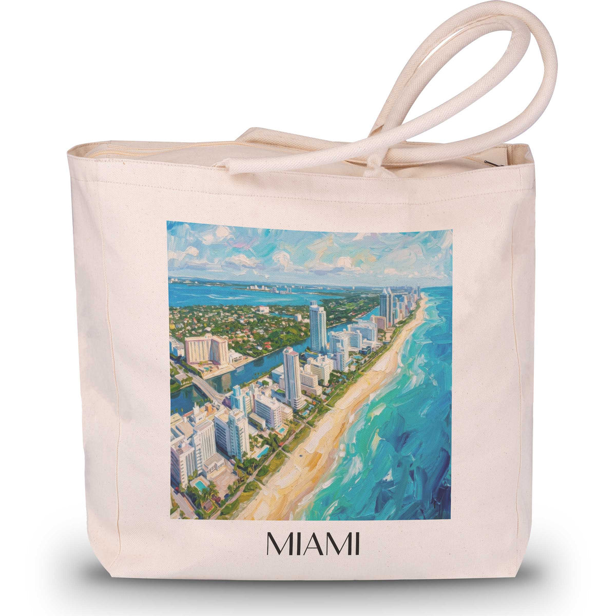 Miami - USA Tote Bag - Einkaufstasche im Ölgemälde Stil - favplace
