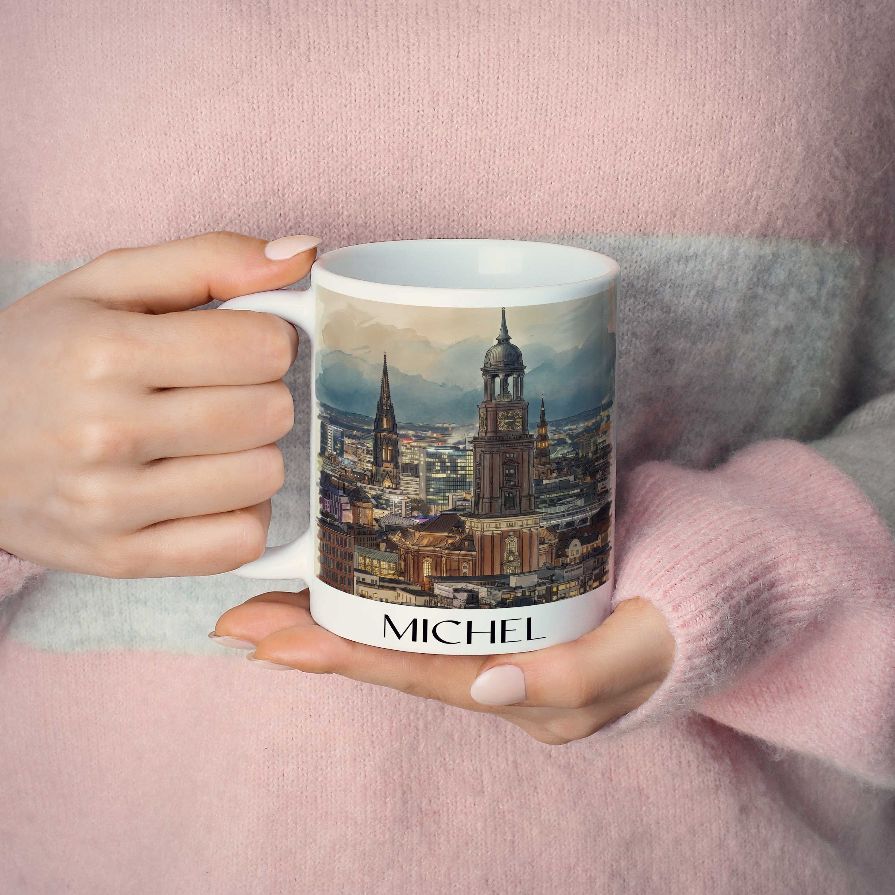 michel-hamburg-deutschland-kaffeebecher-aquarell