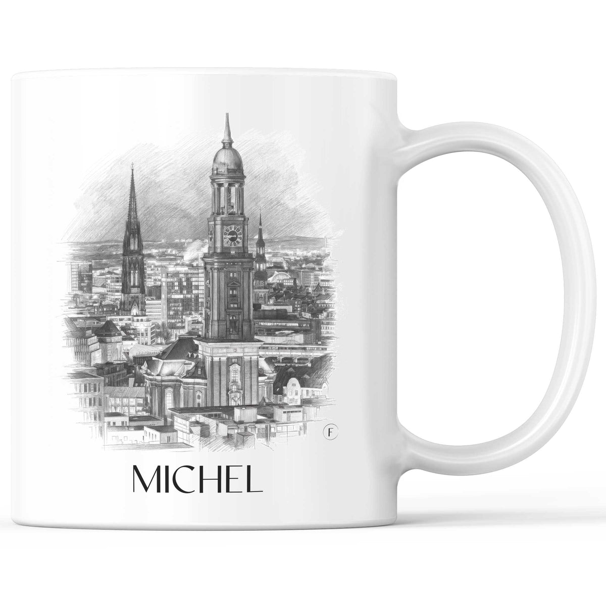 Michel Kaffeebecher - Hamburg - Deutschland Becher - Kaffeetasse im Zeichnung Stil - favplace