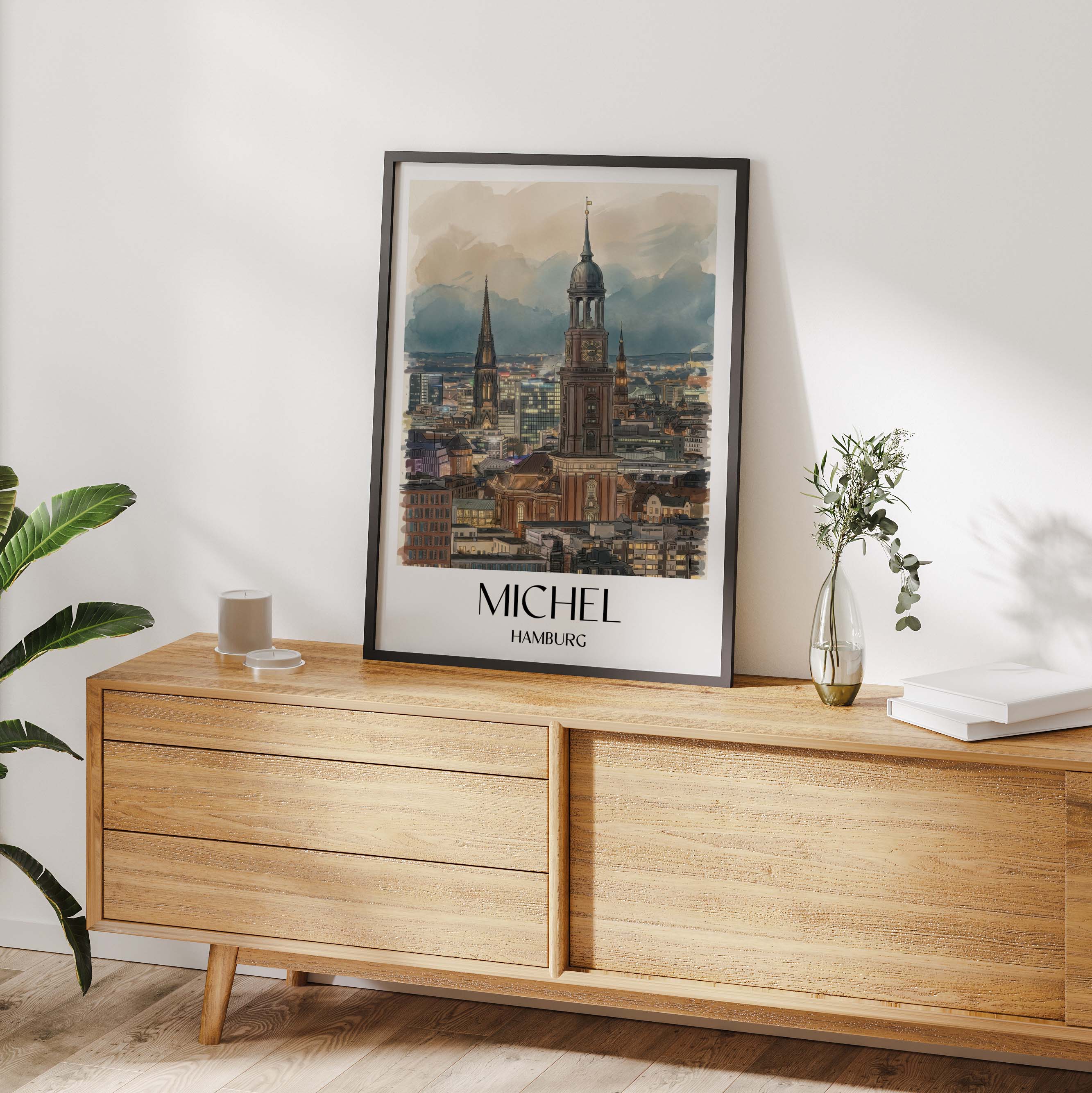michel-hamburg-deutschland-poster-aquarell