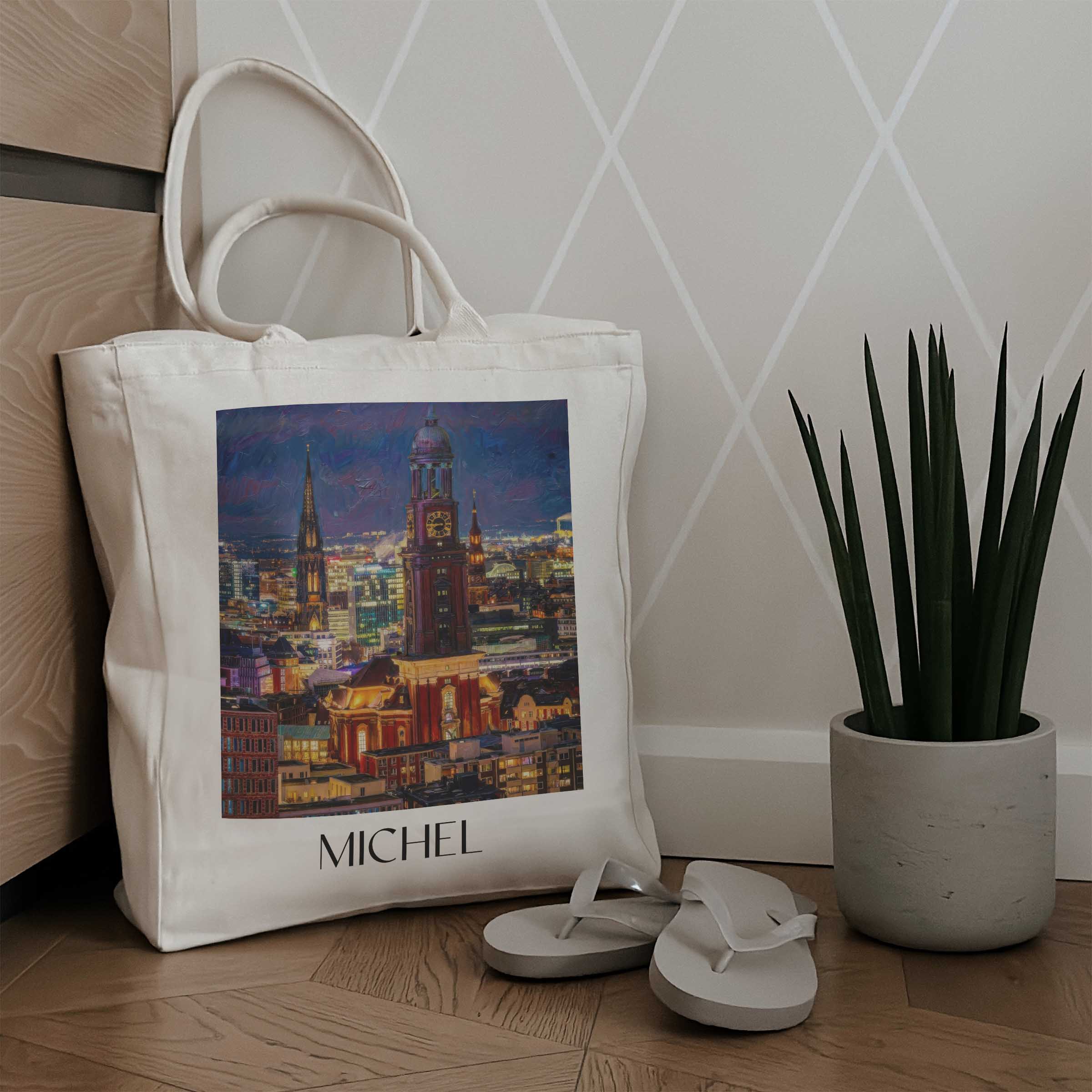 michel-hamburg-deutschland-einkaufstasche-oil-painting-oelgemaelde