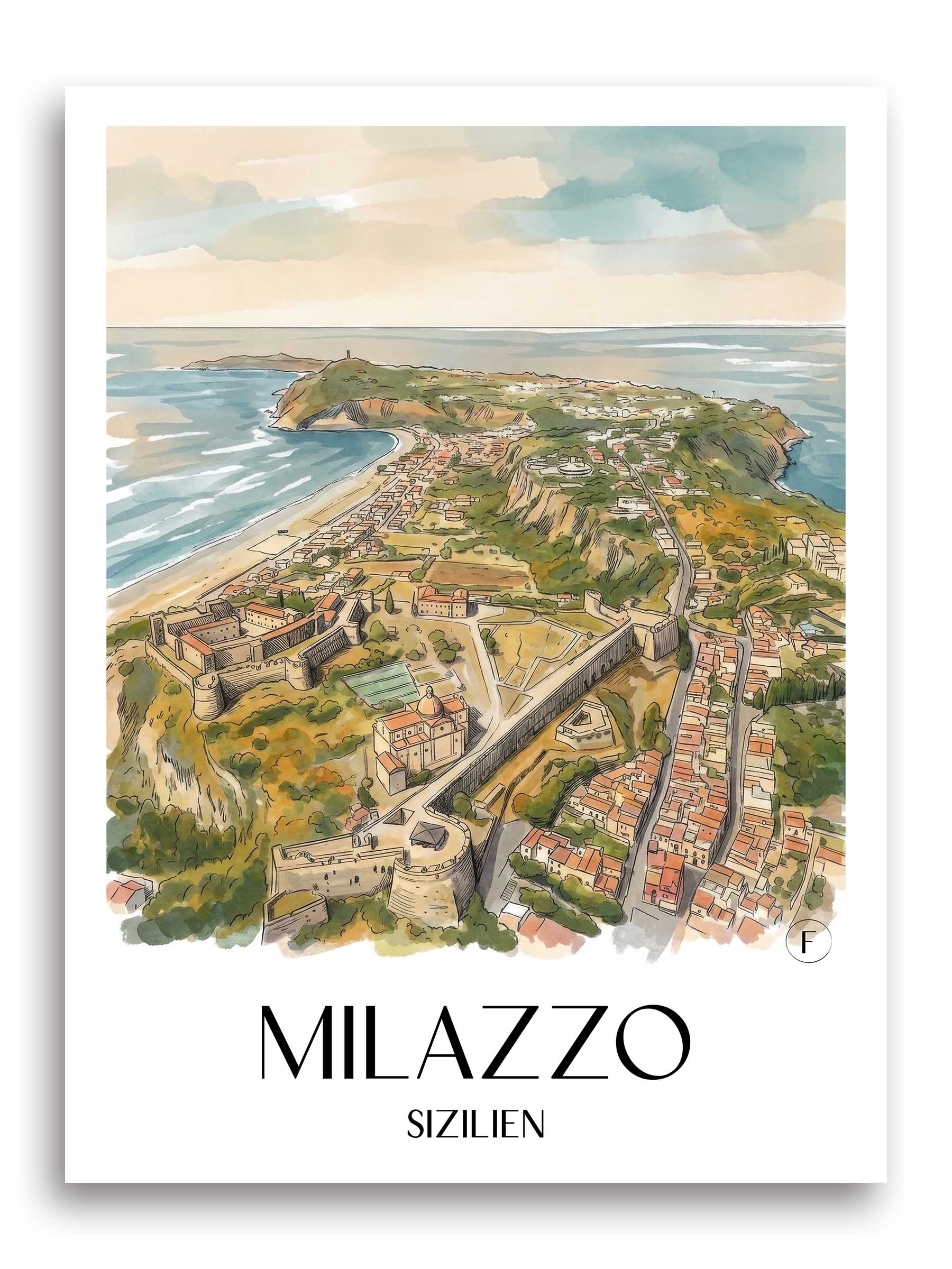 milazzo--sizilien-italien-poster-aquarell