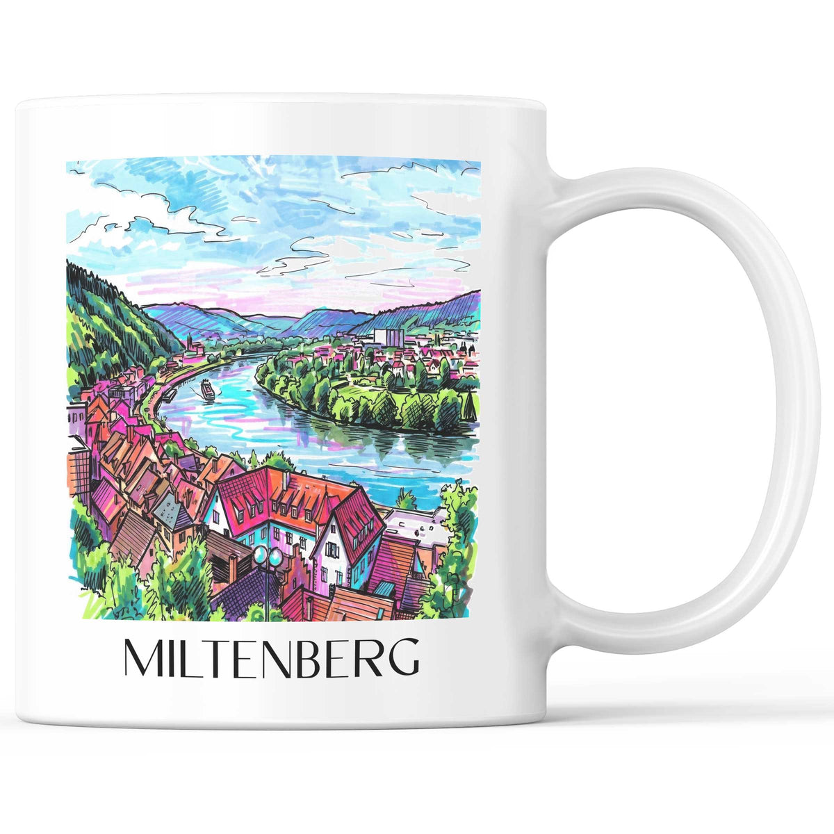 Miltenberg - Deutschland Becher - Kaffeetasse im Tag Graffiti Stil - favplace