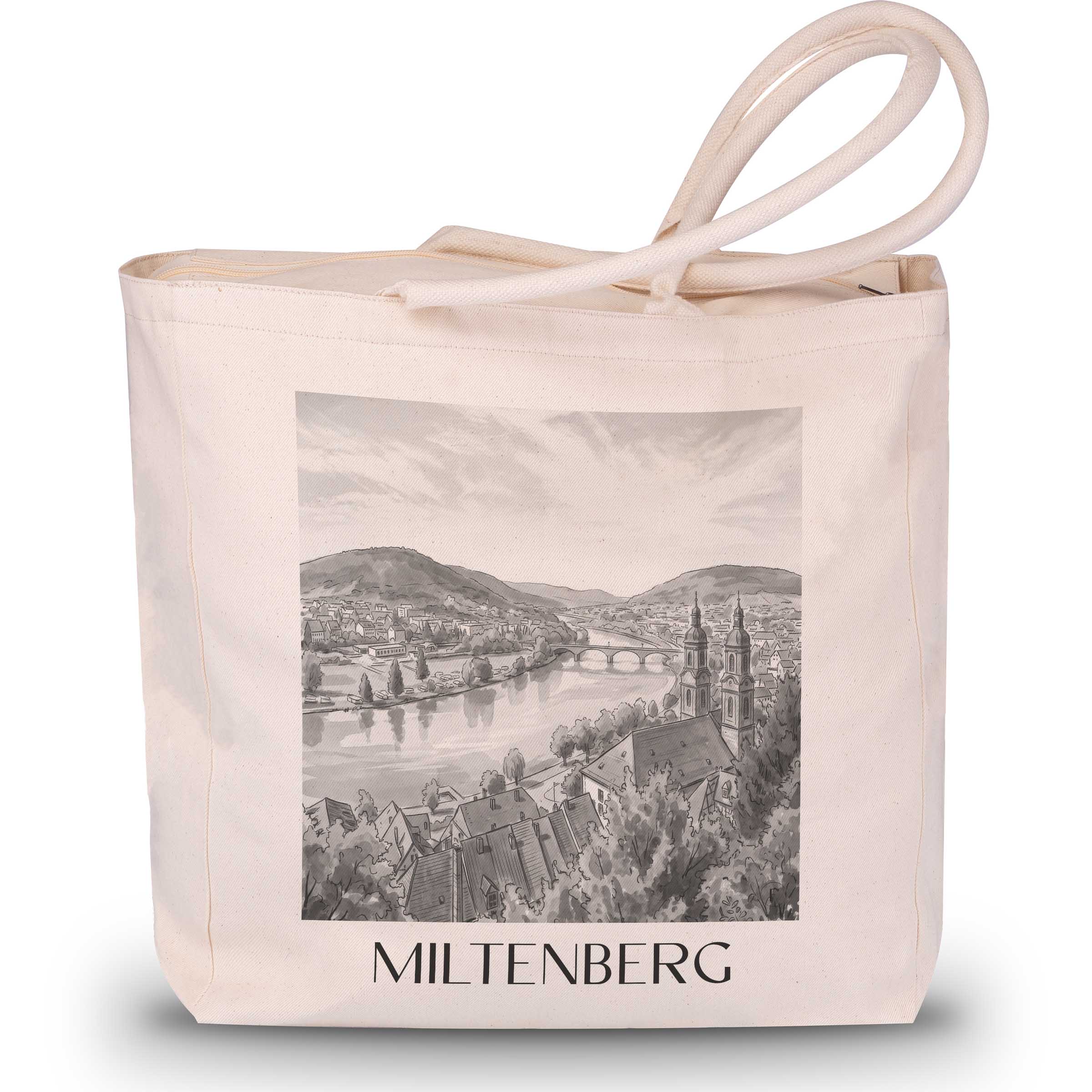 miltenberg-deutschland-einkaufstasche-aquarell-schwarz-weiss