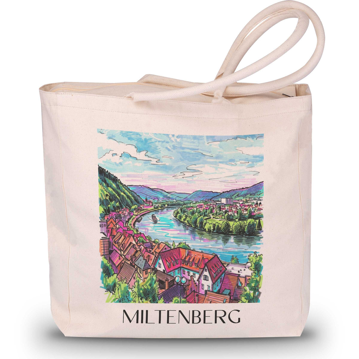 Miltenberg - Deutschland Tote Bag - Einkaufstasche im Tag Graffiti Stil - favplace
