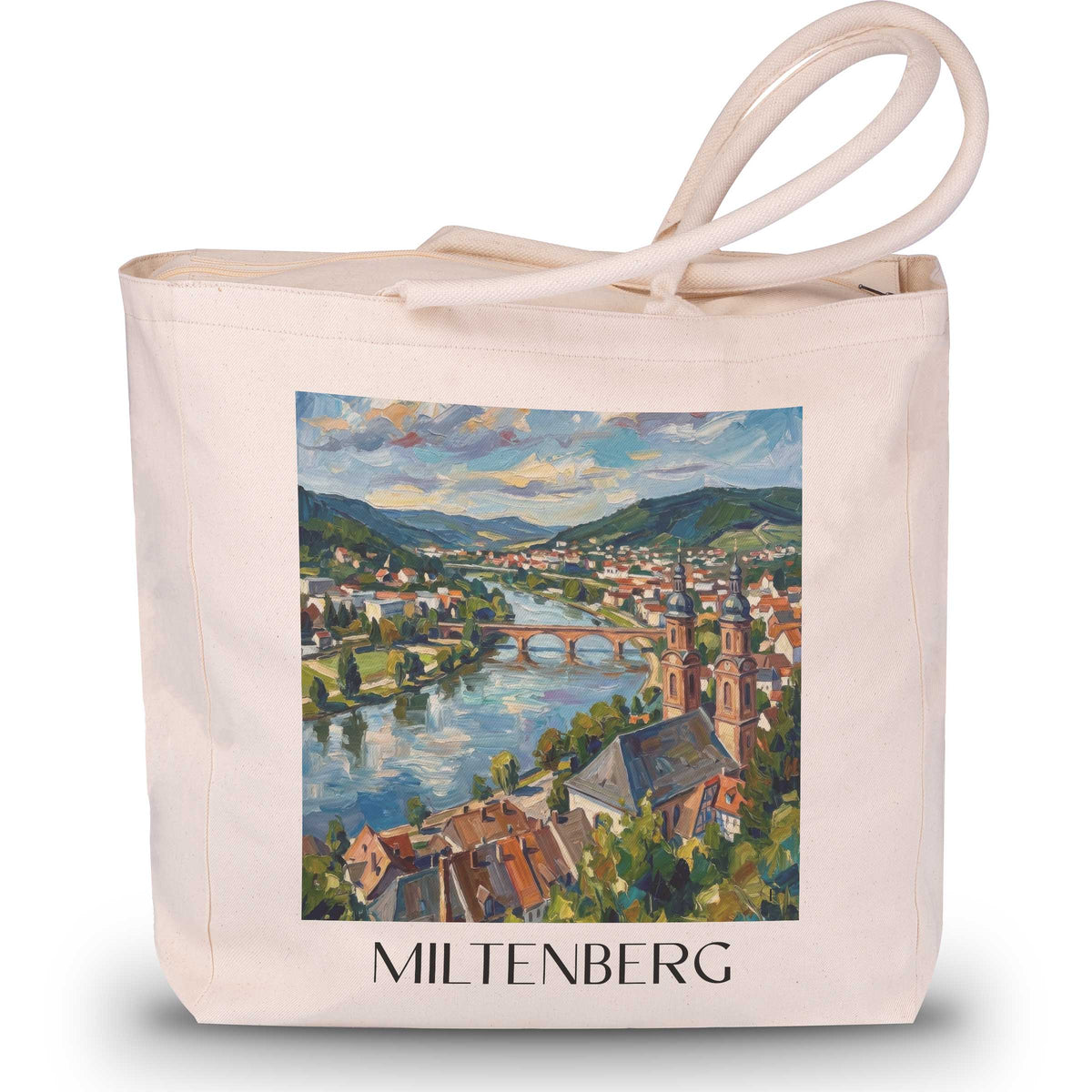 Miltenberg - Deutschland Tote Bag - Einkaufstasche im Ölgemälde Stil - favplace