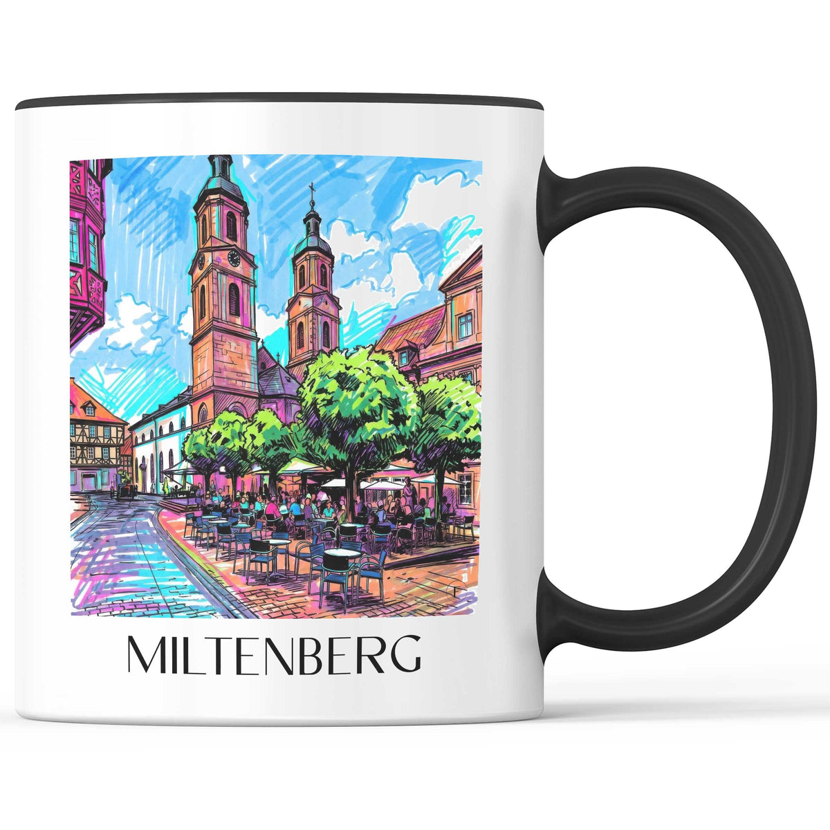 Miltenberg Kaffeebecher - Odenwald - Deutschland Becher - Kaffeetasse im Tag Graffiti Stil - favplace
