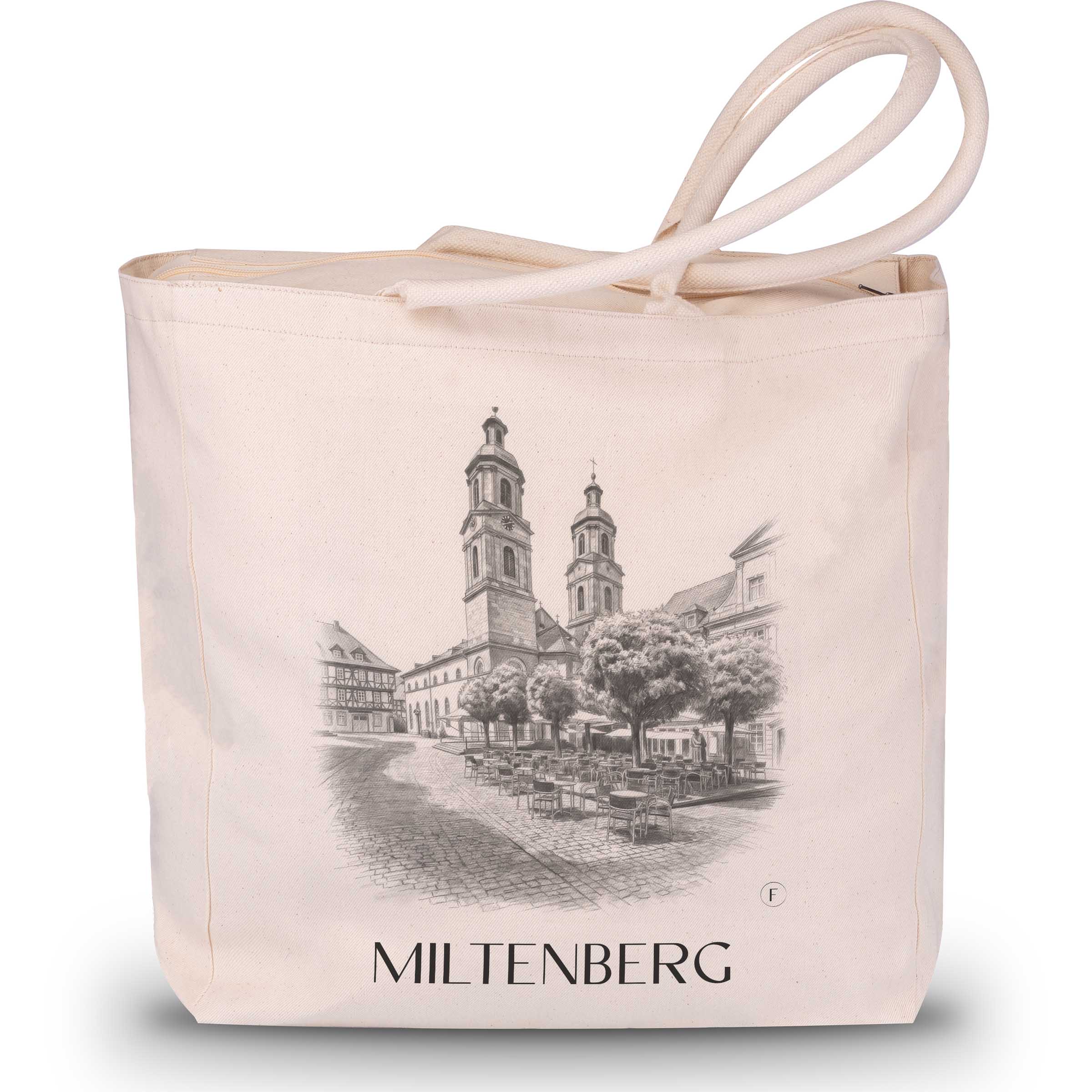 Miltenberg Shopping Tasche - Odenwald - Deutschland Tote Bag - Einkaufstasche im Zeichnung Stil