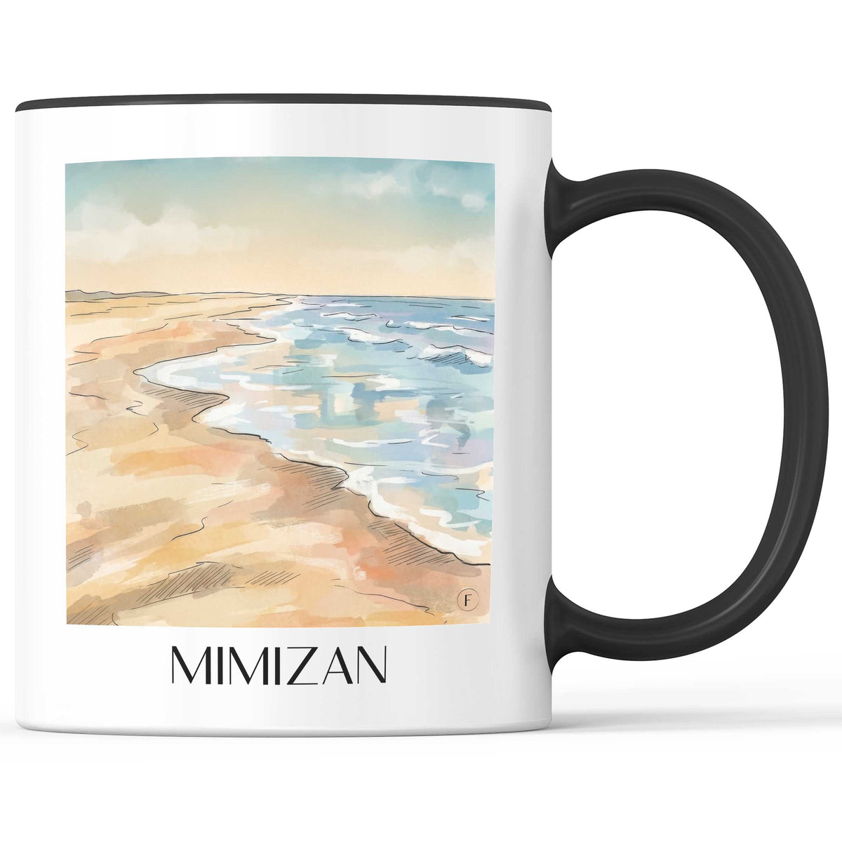 mimizan-côte-landaise-frankreich-kaffeebecher-aquarell