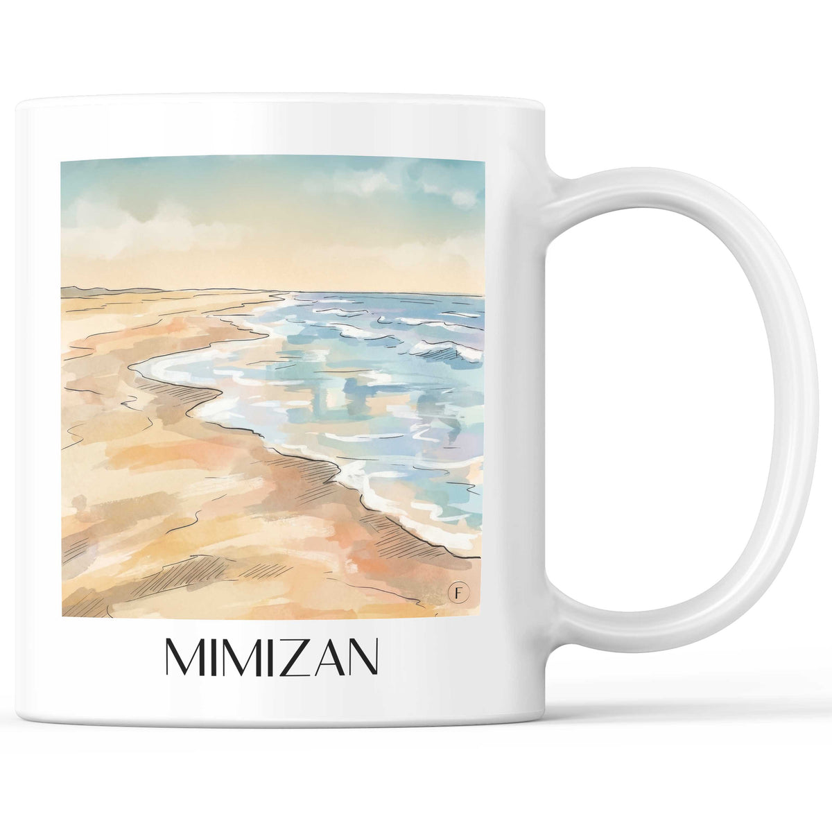 Mimizan Kaffeebecher - Côte Landaise - Frankreich Becher - Kaffeetasse im Aquarell Stil - favplace