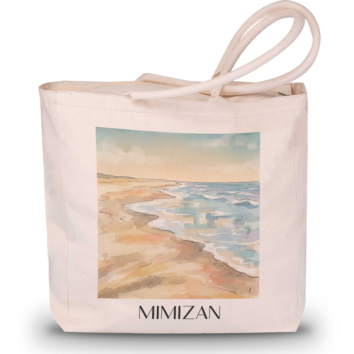 mimizan-côte-landaise-frankreich-einkaufstasche-aquarell