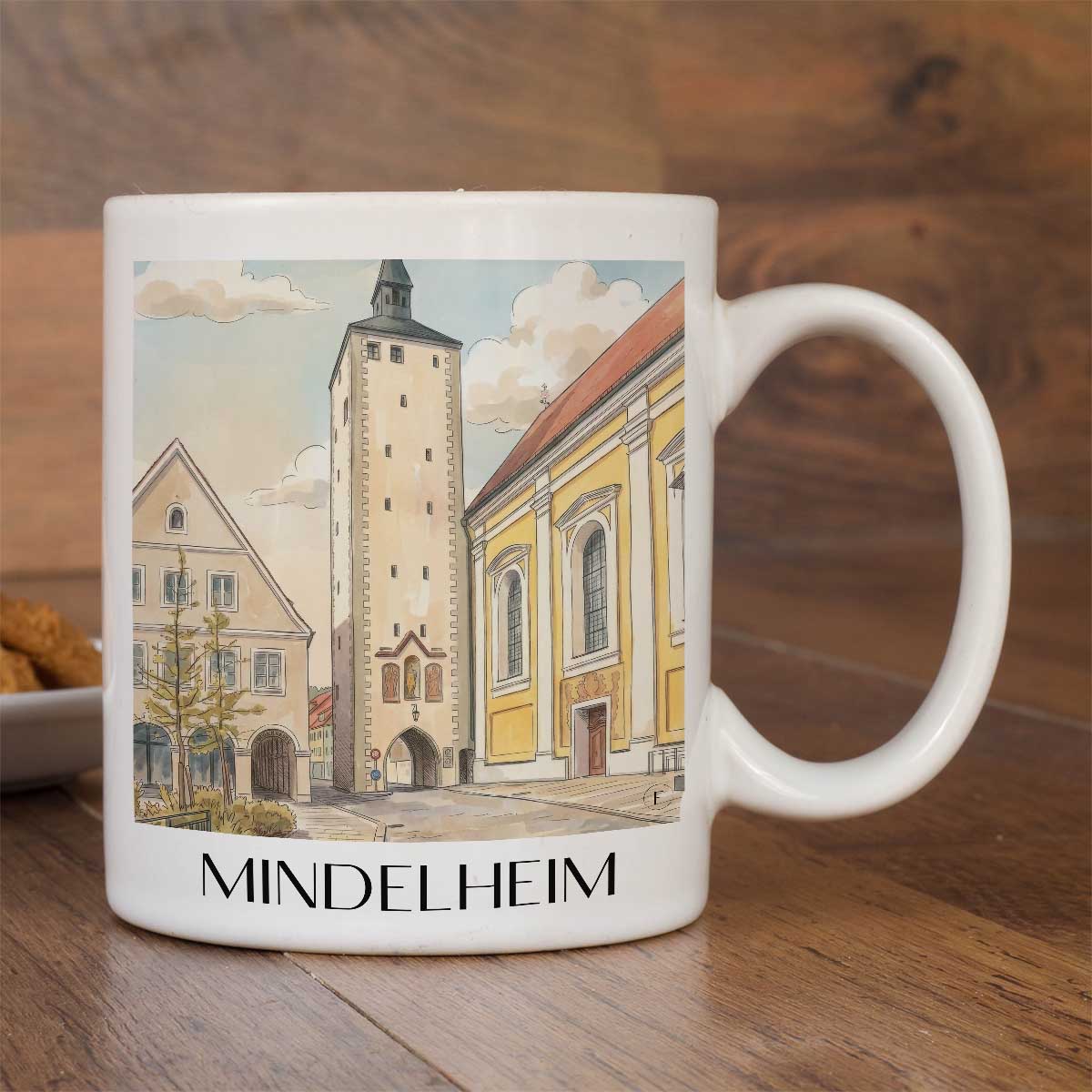 mindelheim-unterallgäu-deutschland-kaffeebecher-aquarell