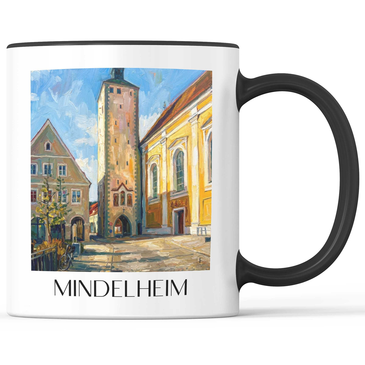 mindelheim-unterallgäu-deutschland-kaffeebecher-oil-painting-oelgemaelde