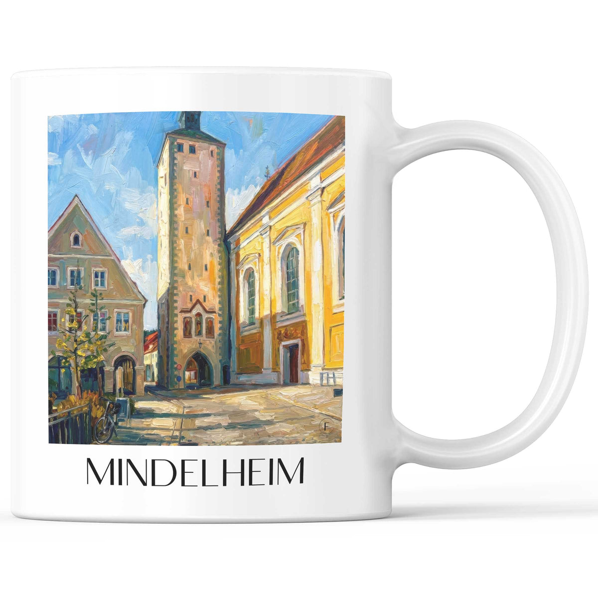 mindelheim-unterallgäu-deutschland-kaffeebecher-oil-painting-oelgemaelde