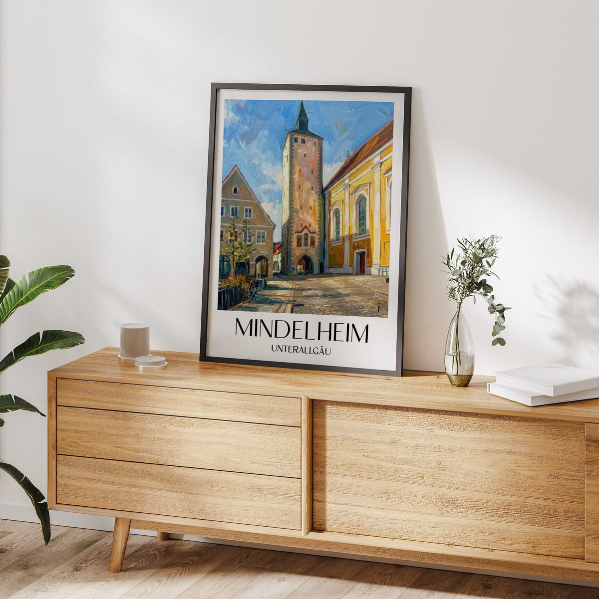 mindelheim-unterallgäu-deutschland-poster-oil-painting-oelgemaelde