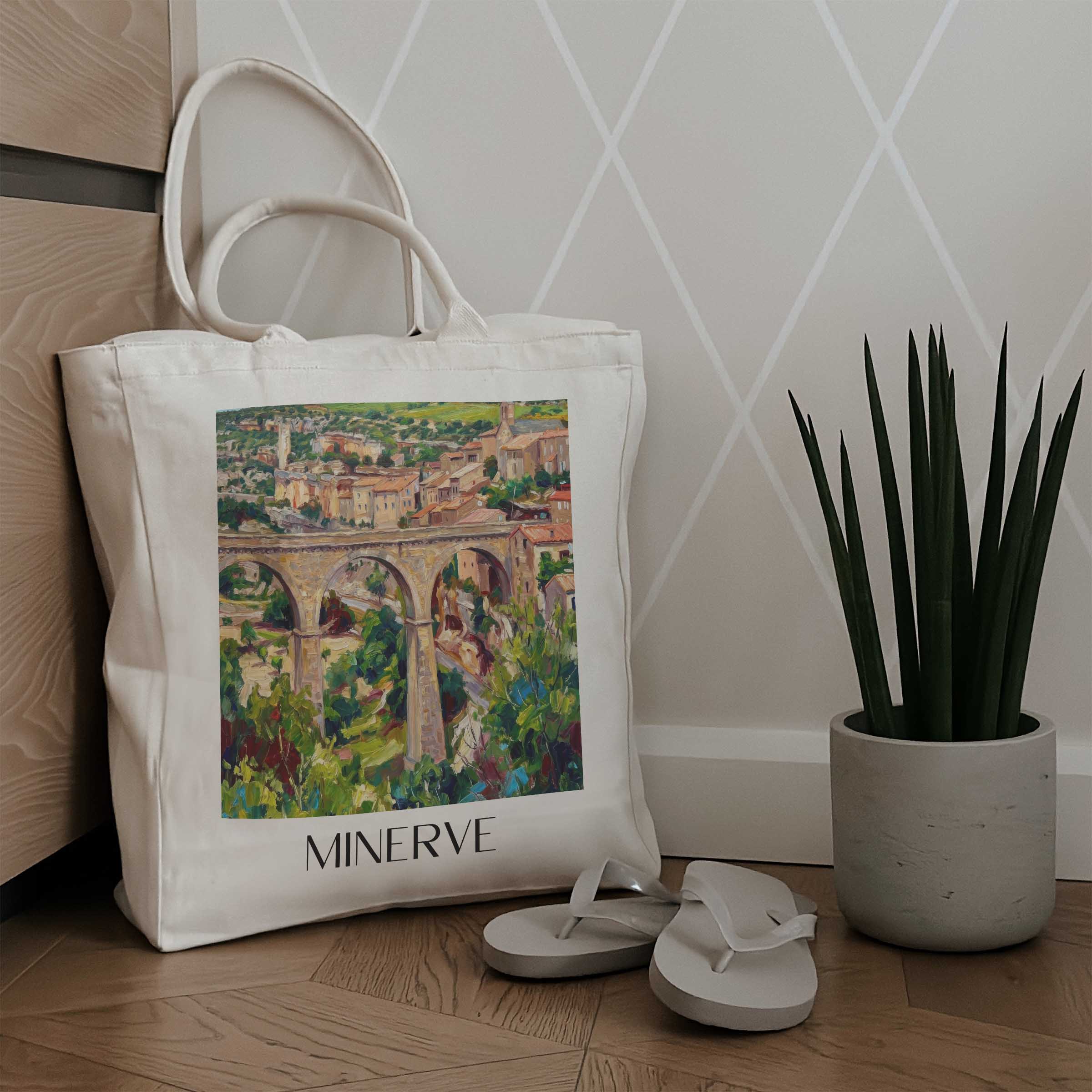 minerve--minervois-frankreich-einkaufstasche-oil-painting-oelgemaelde