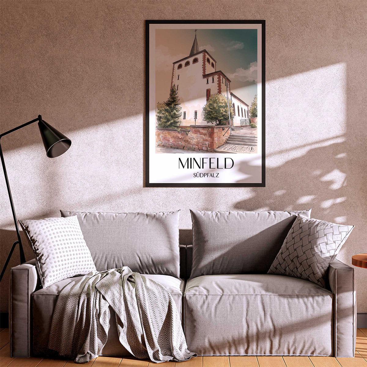 minfeld-südpfalz-deutschland-poster-aquarell