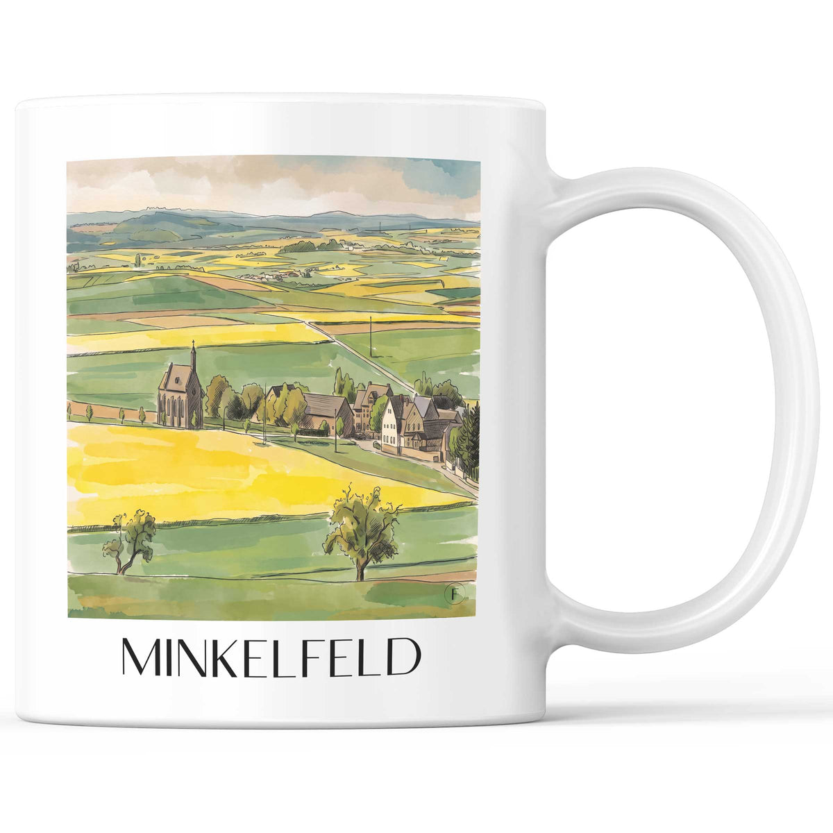 Minkelfeld Kaffeebecher - Eifel - Deutschland Becher - Kaffeetasse im Aquarell Stil - favplace
