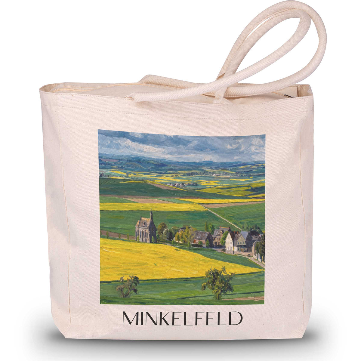 Minkelfeld Shopping Tasche - Eifel - Deutschland Tote Bag - Einkaufstasche im Ölgemälde Stil - favplace