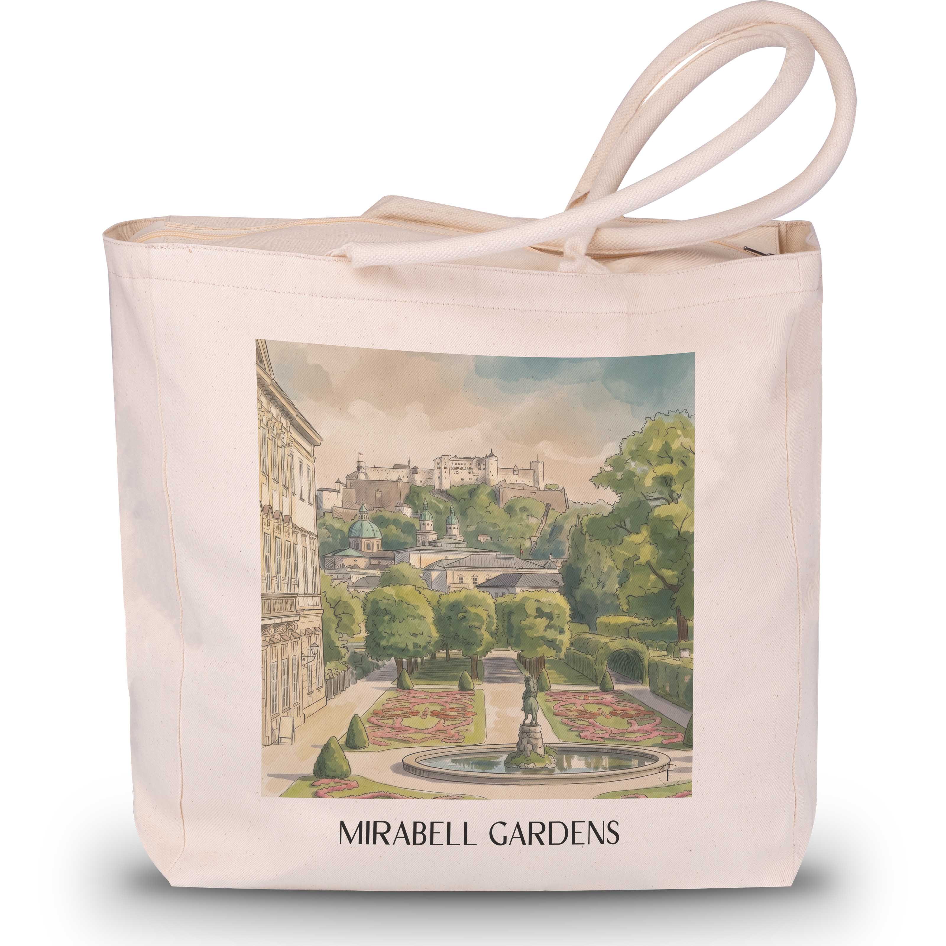 Mirabellgarten Shopping Tasche - Salzburg - Österreich Tote Bag - Einkaufstasche im Aquarell Stil - favplace