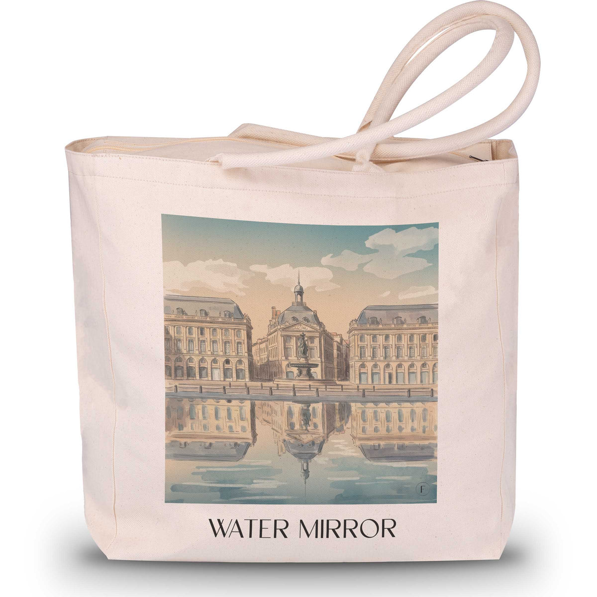 Miroir d'Eau Shopping Tasche - Bordeaux - Frankreich Tote Bag - Einkaufstasche im Aquarell Stil - favplace