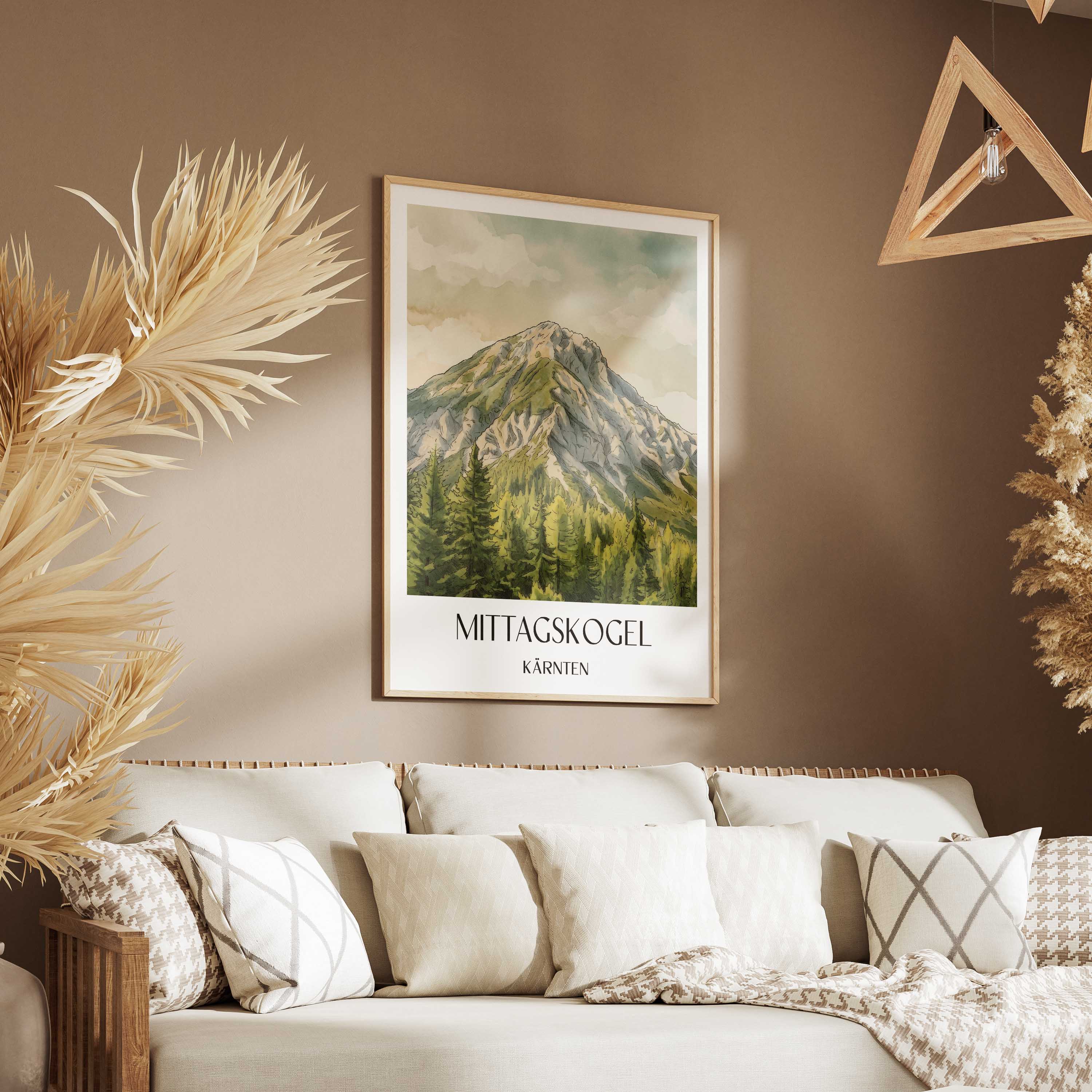 mittagskogel-kärnten-österreich-poster-aquarell