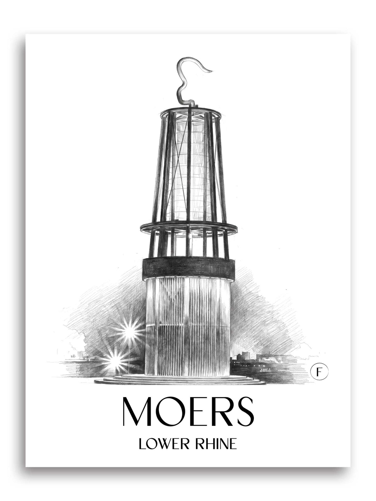 Moers Poster - Niederrhein - Deutschland Kunstdruck - Zeichnung von A4 bis A1 - favplace