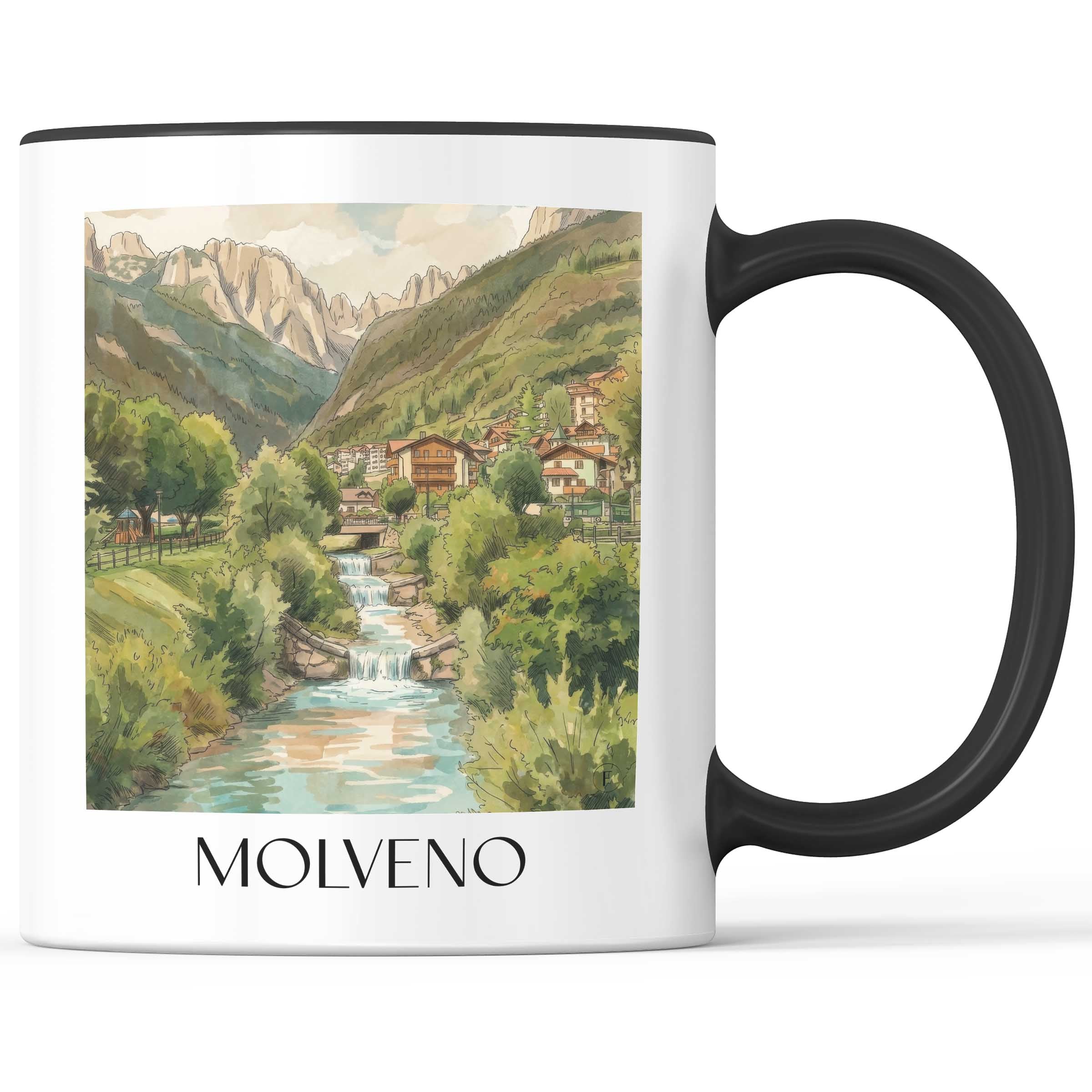 Molveno Kaffeebecher - Trentino-Südtirol - Italien Becher - Kaffeetasse im Aquarell Stil - favplace
