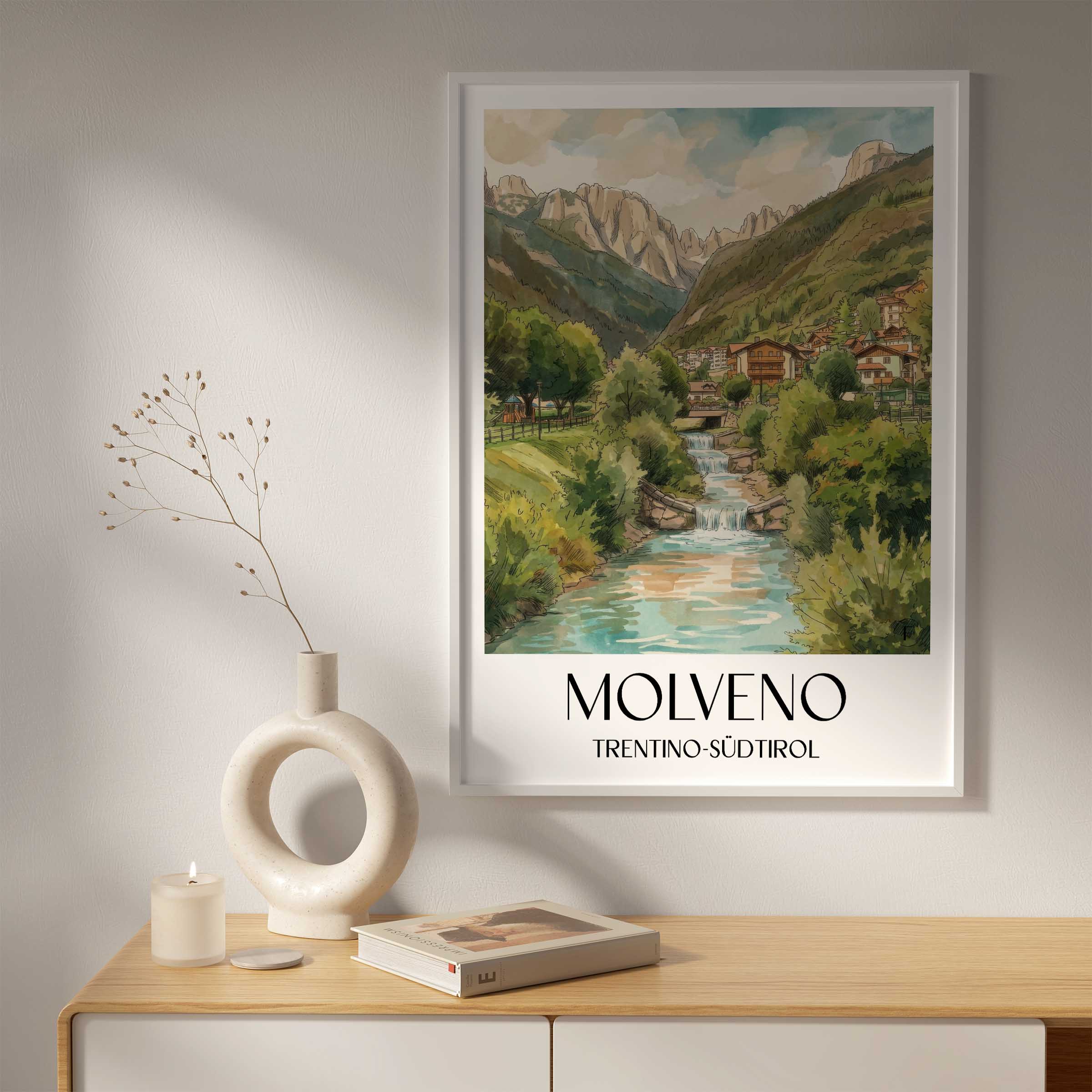 molveno-trentino-südtirol-italien-poster-aquarell