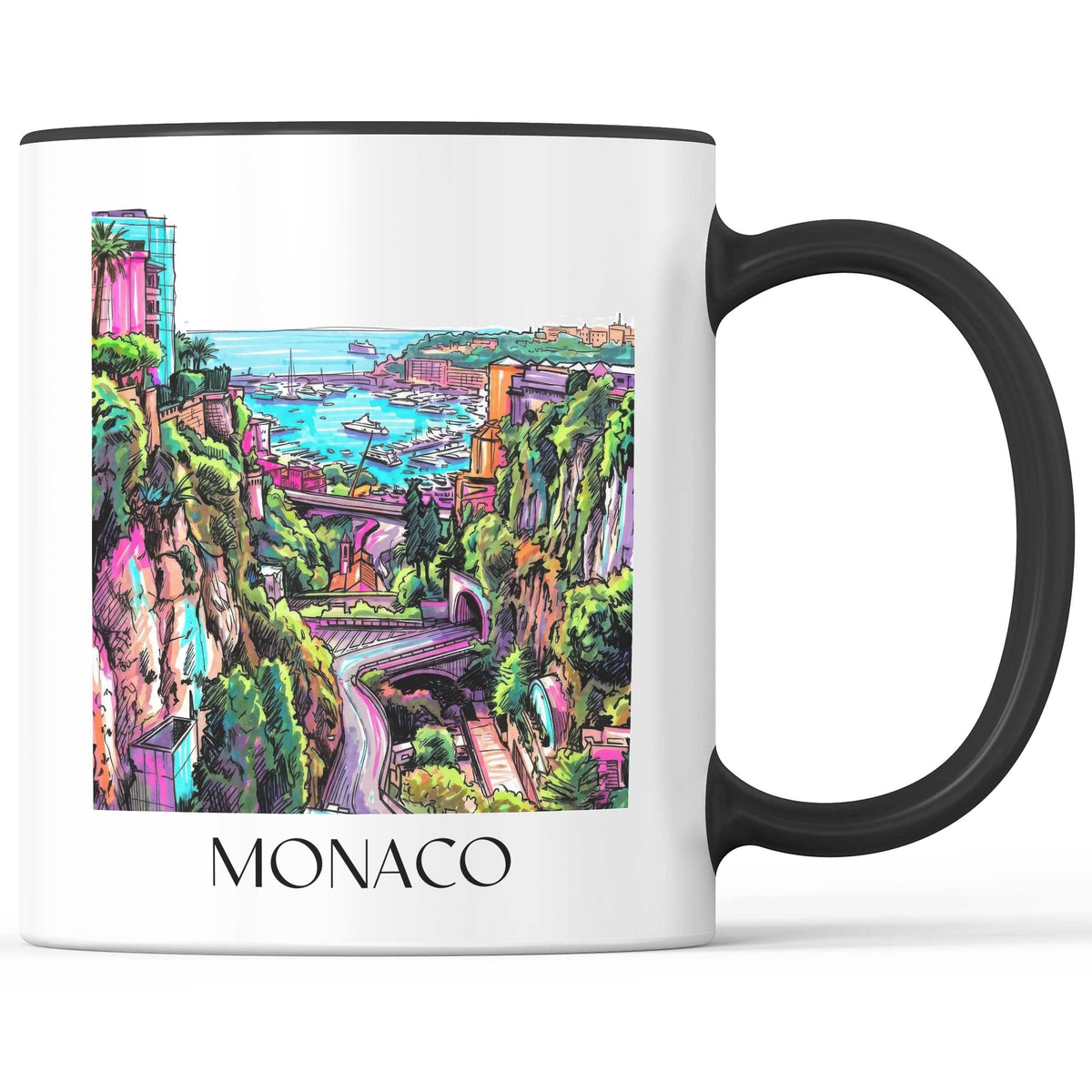 Monaco - Monaco Becher - Kaffeetasse im Tag Graffiti Stil - favplace